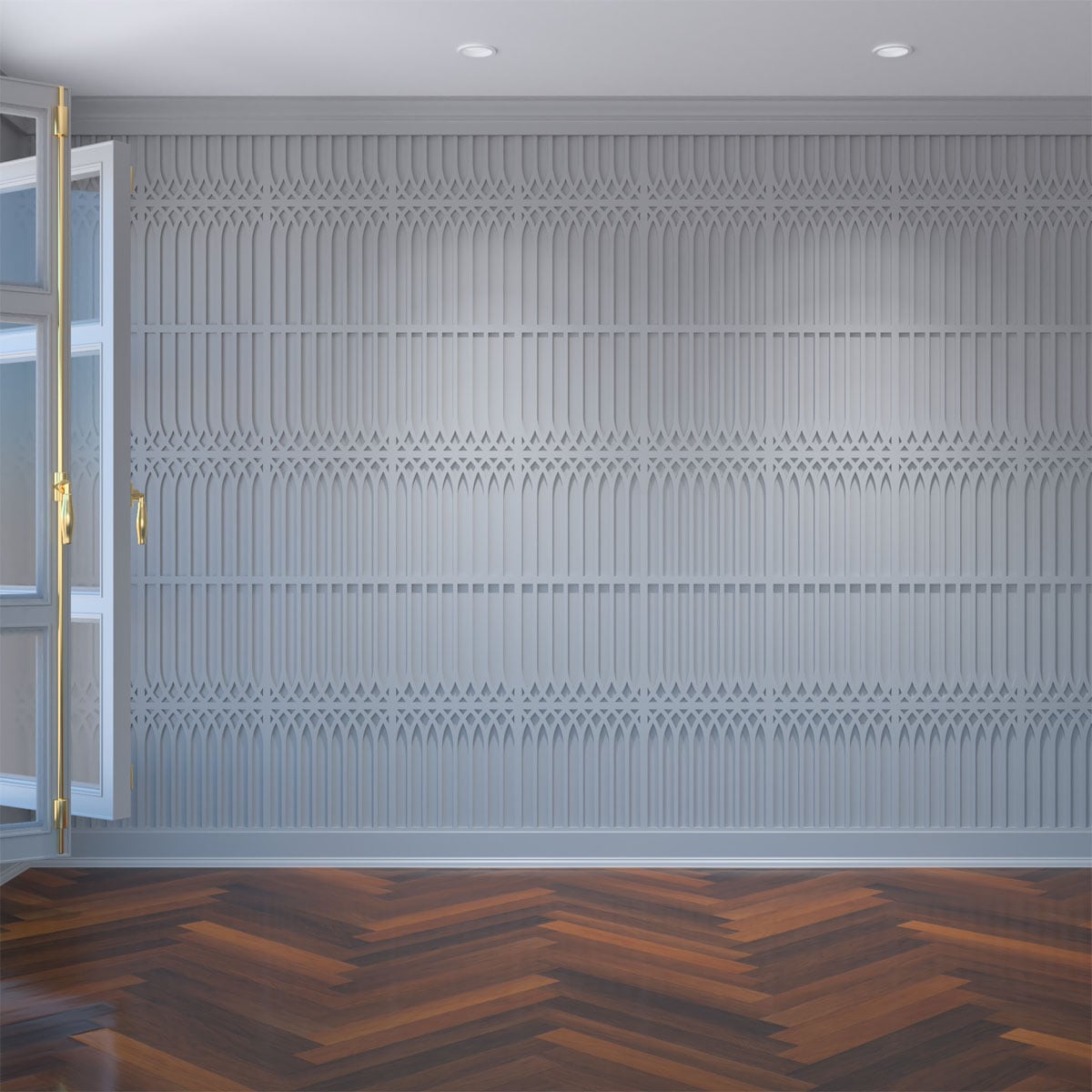 Ekena Millwork WALP16X16CRP 15-3/8-in x 15-3/8-in Smooth Paintable/Stainable White PVC Fretwork Wall Panel ( 1.64 )