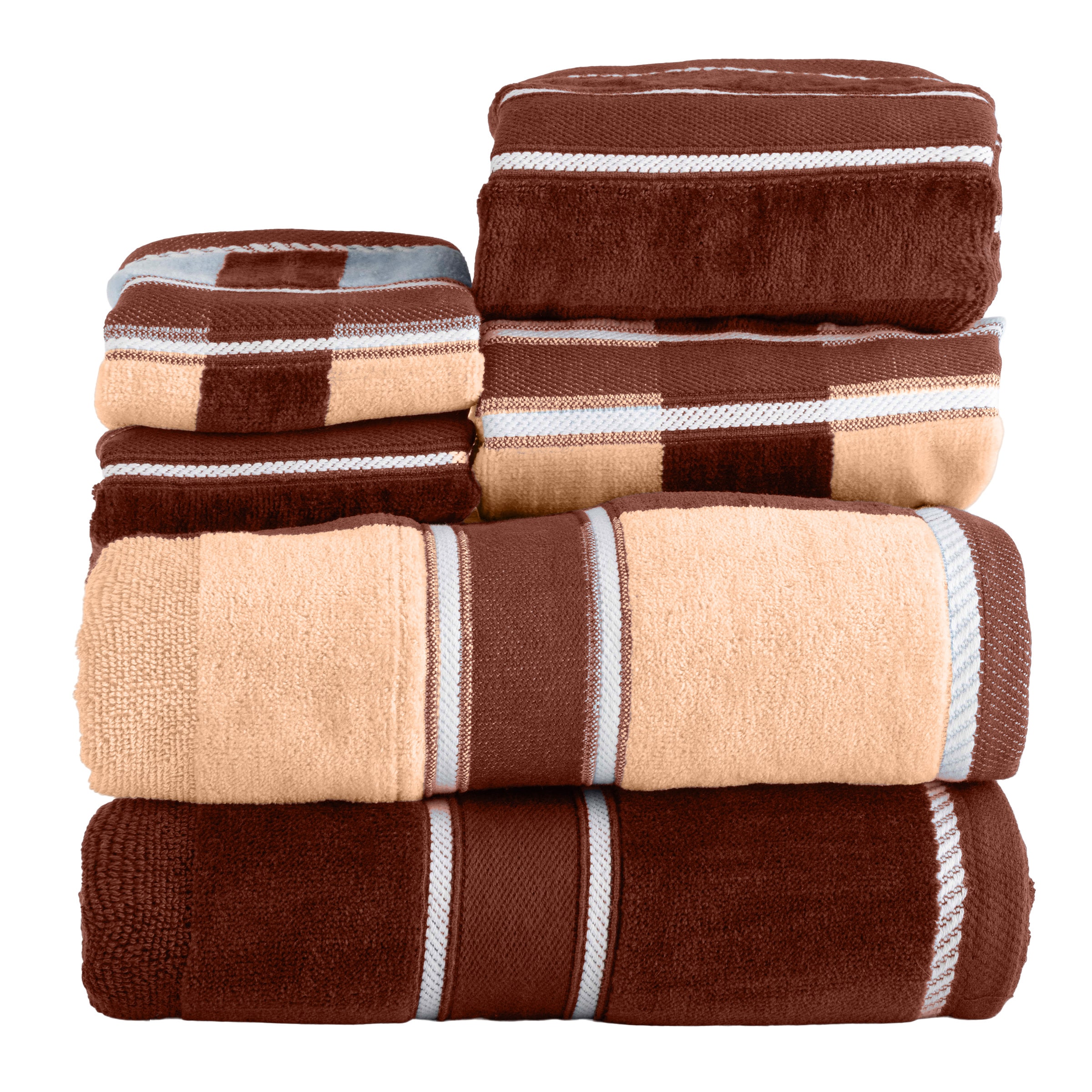 Hastings Home 309601HUQ 6-Piece Brown/Chocolate Cotton Quick Dry Bath Towel Set (Bath Towels)