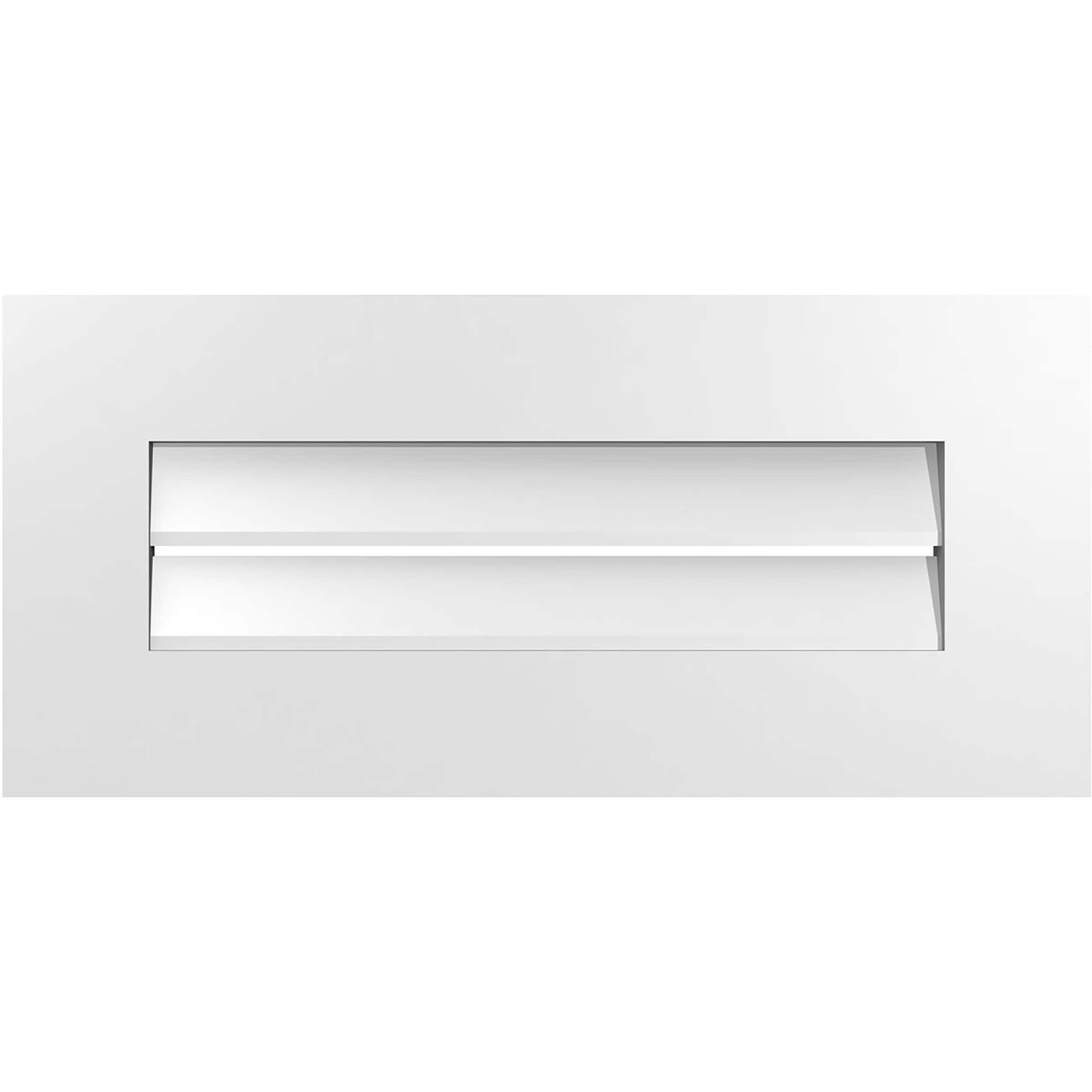 Ekena Millwork GVPVE26X1201SF 26-Inches x 12-Inches Off-white Rectangle PVC Gable Louver Vent