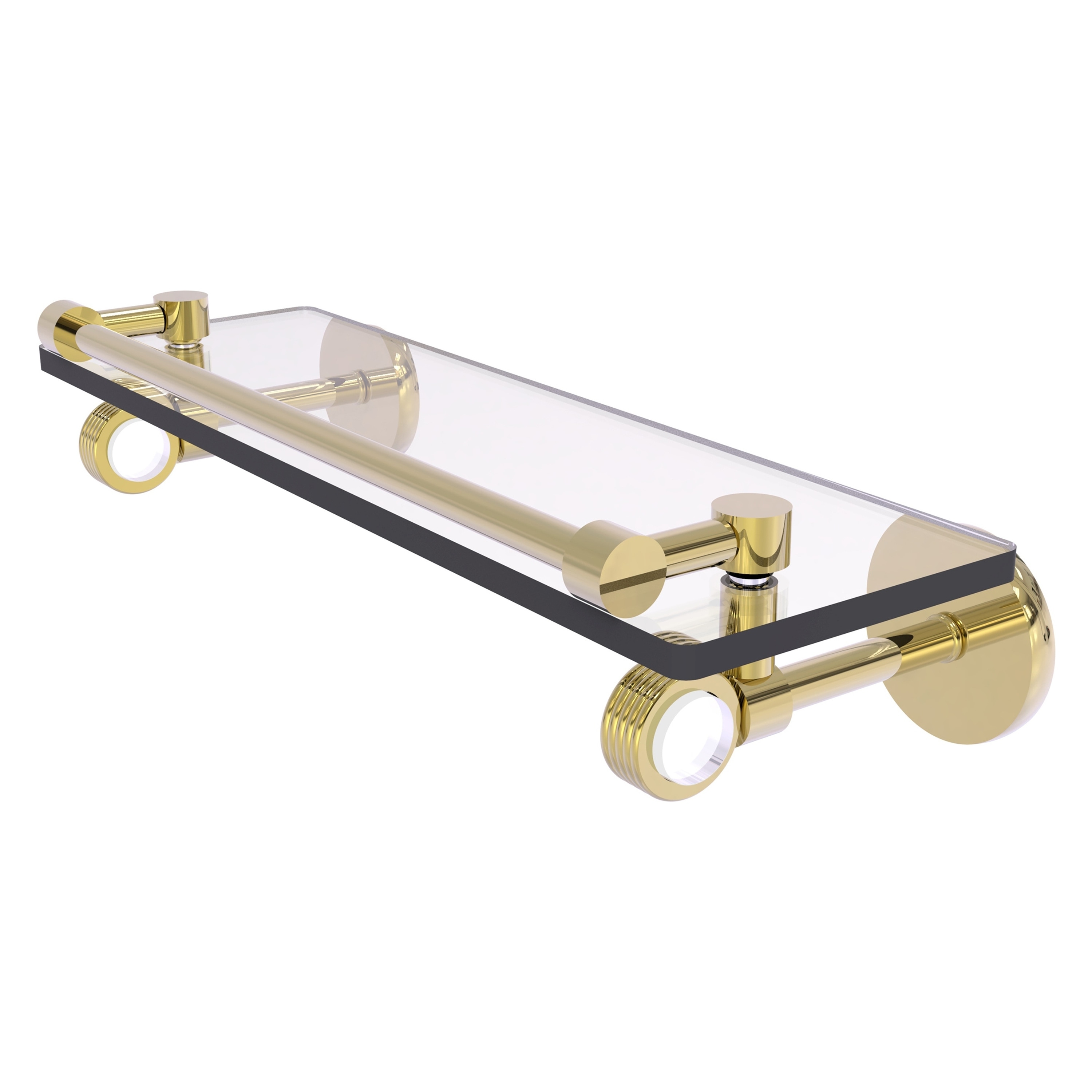 Allied Brass CV-1G-16-GAL-UNL Clearview Unlacquered Brass Wall mount Bathroom Shelf ( 16-in x 3.75-in x 5-in )