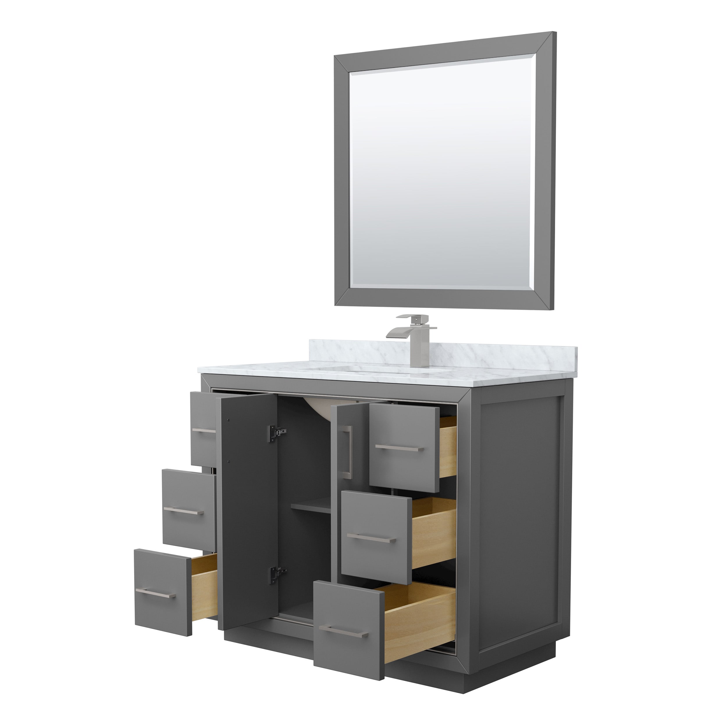 Wyndham Collection WCF111142SKGCMUNSM34 Bath-Vanity-Combo - View #2