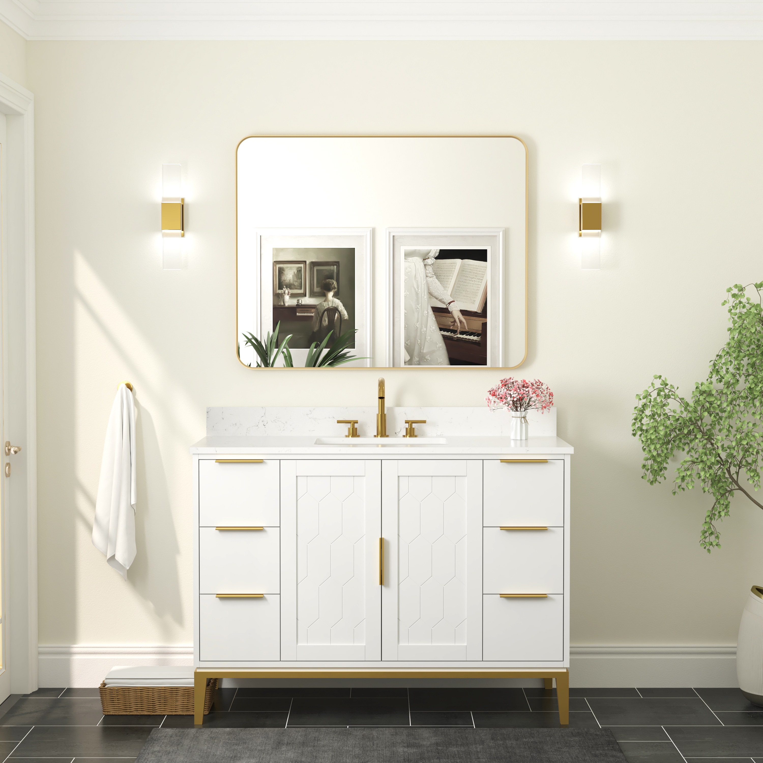 WELLFOR F1MR4032BG Framed-Bath-Mirrors - View #2