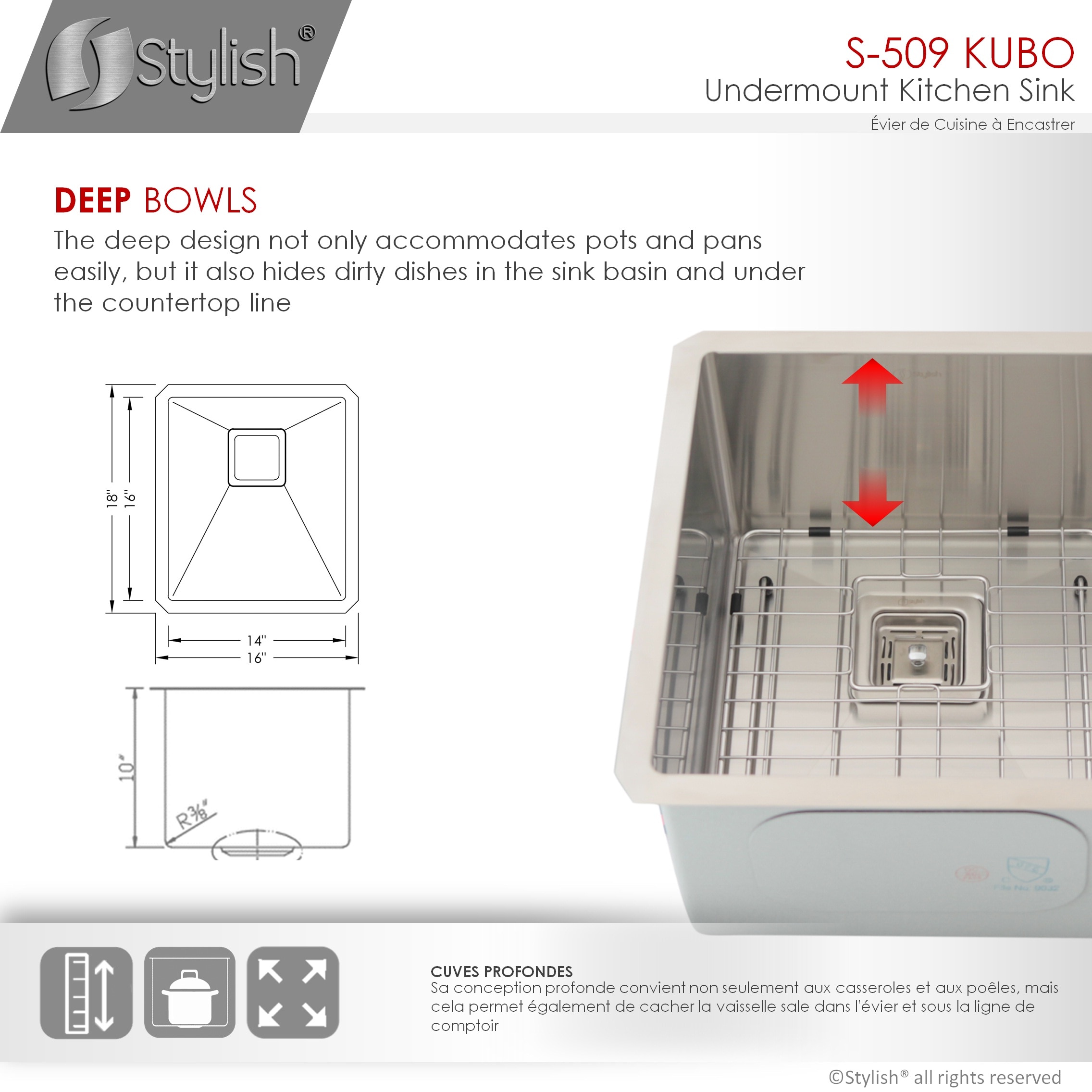 Stylish S-509XG1 Kitchen-Sinks - View #4
