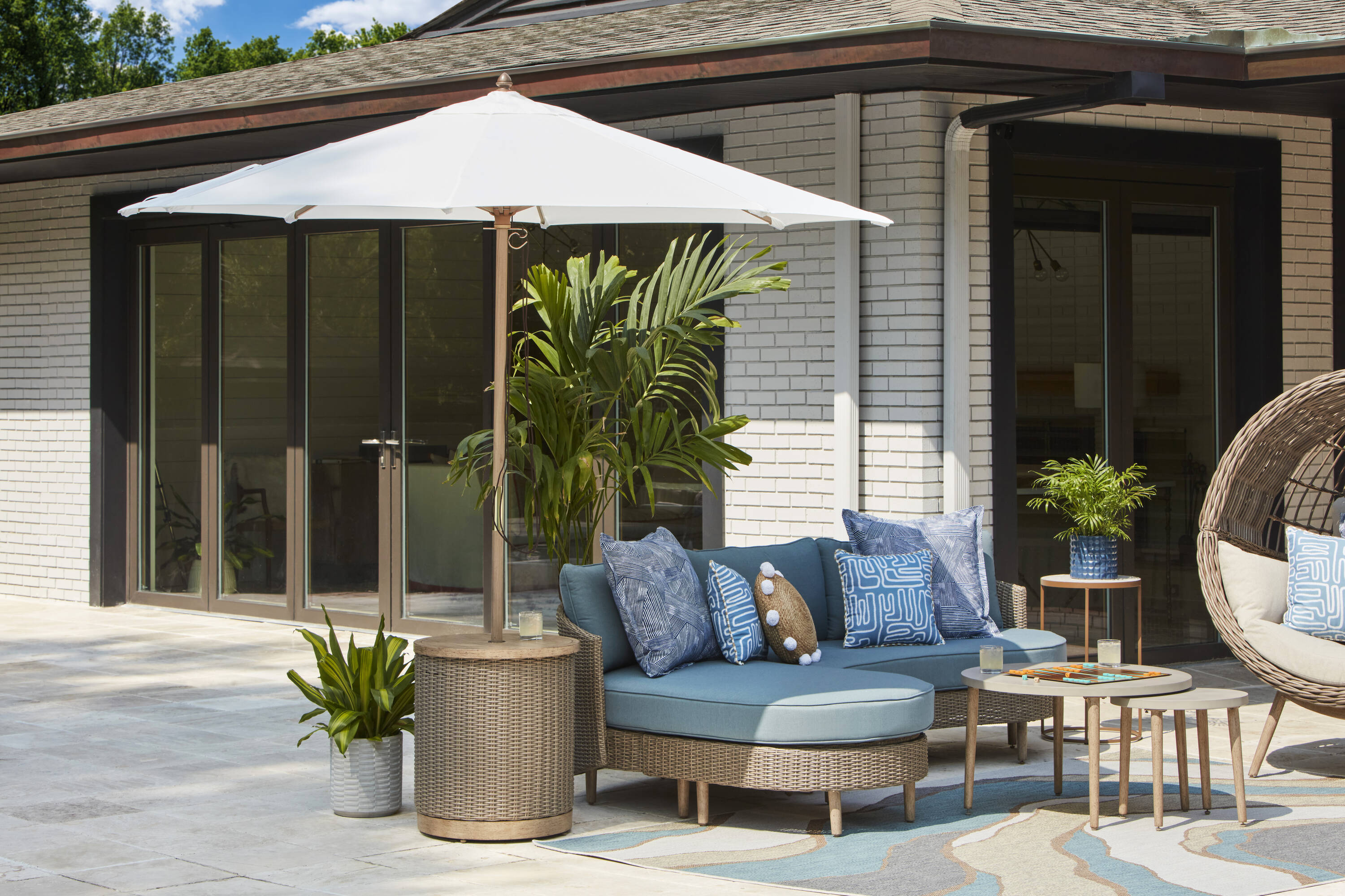 Origin 21 8.46-ft Aluminum Octagon Market Patio Umbrella
