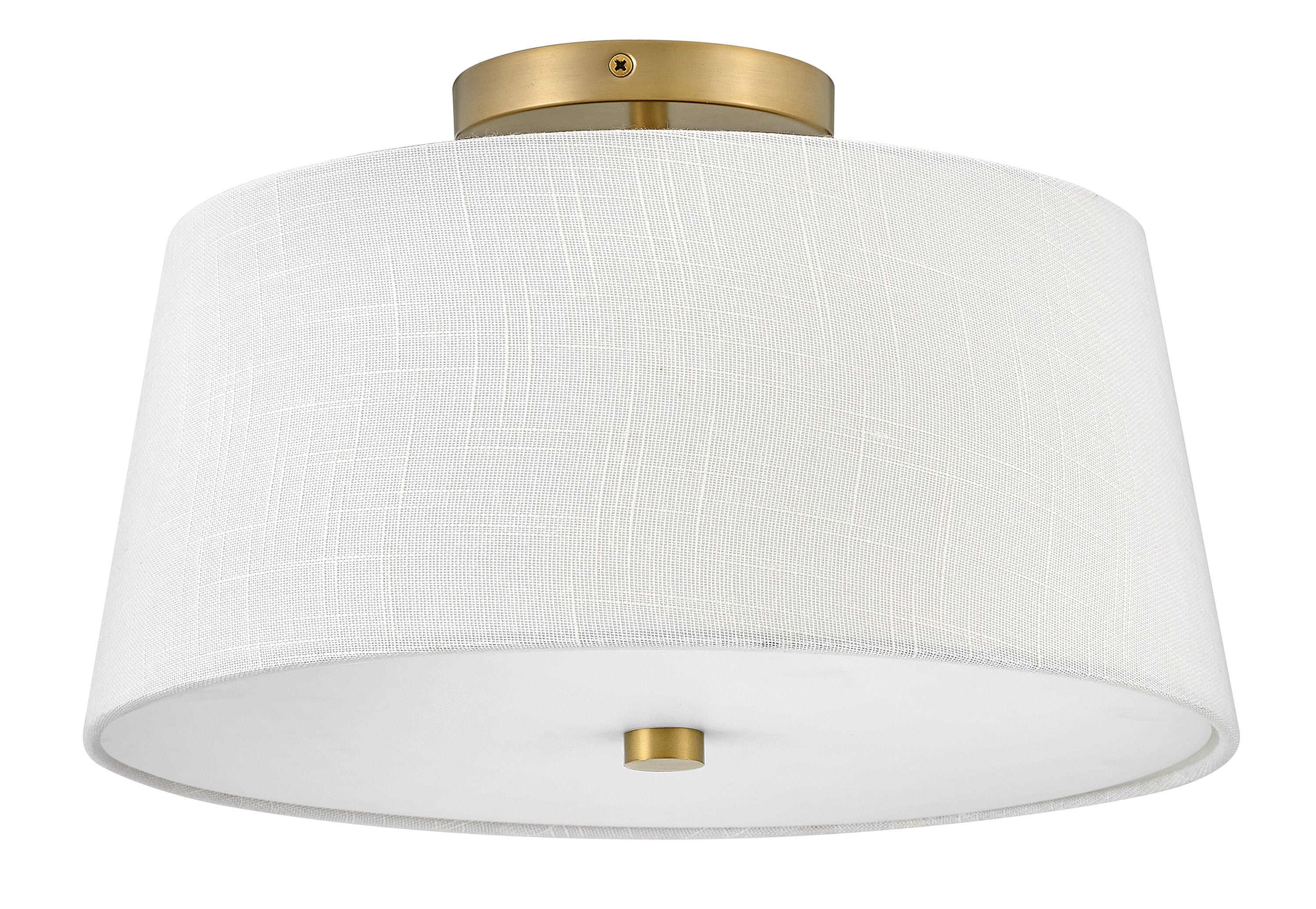 Lark 83773LCB Beale 1 -Light 14-in Satin Gold Flush Mount Light