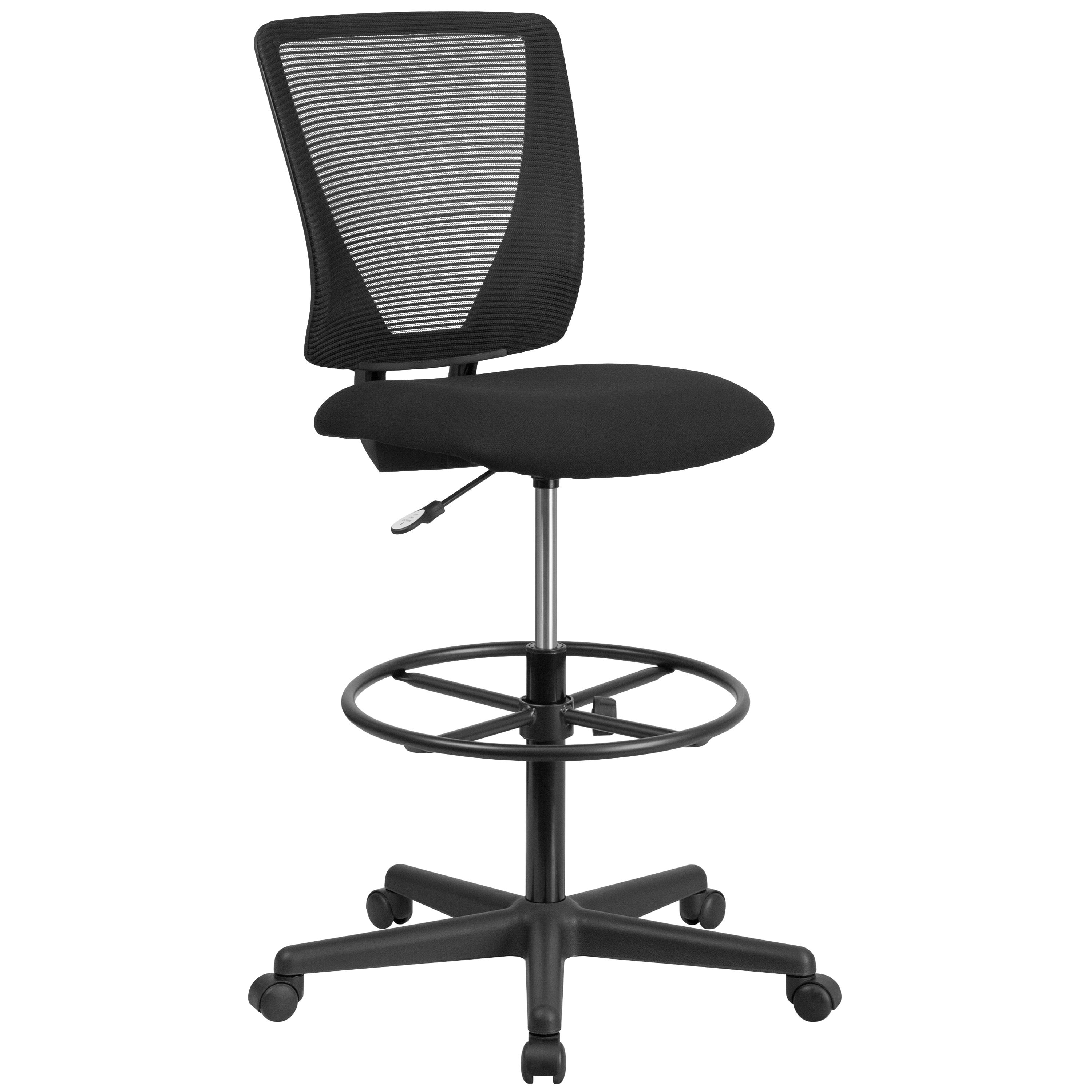 Flash Furniture 889142077480 Harper Black Contemporary Adjustable Height Swivel Fabric Drafting Chair
