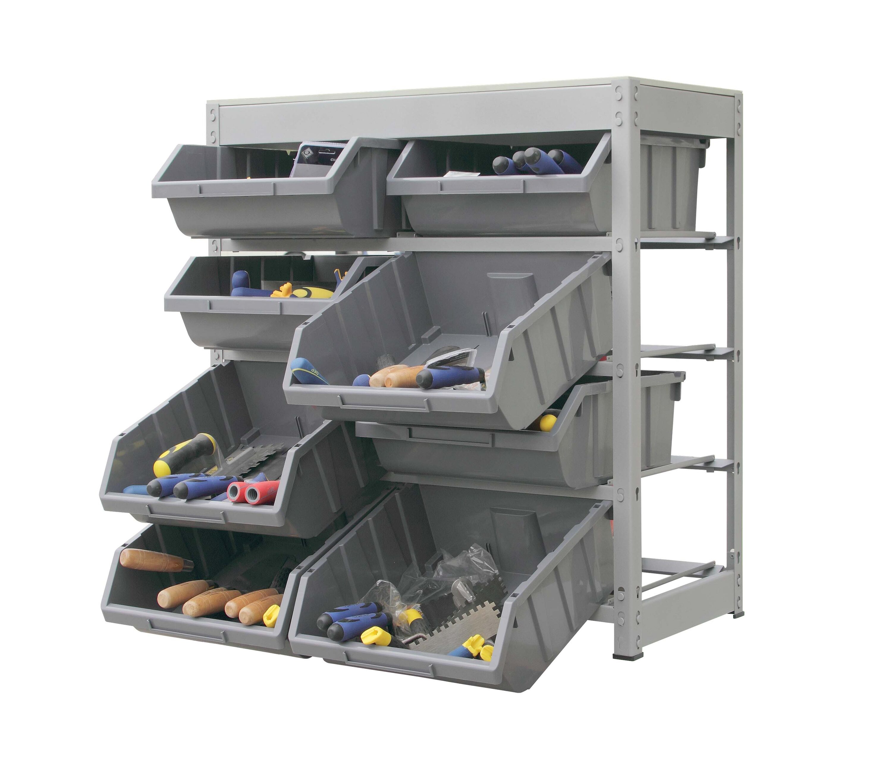 WFX Utility™ Knouse 25 W x 23 D x 48 H Garage Storage Bin Rack System Heavy  Duty 8 Tiers 70 Bins Shelving Units