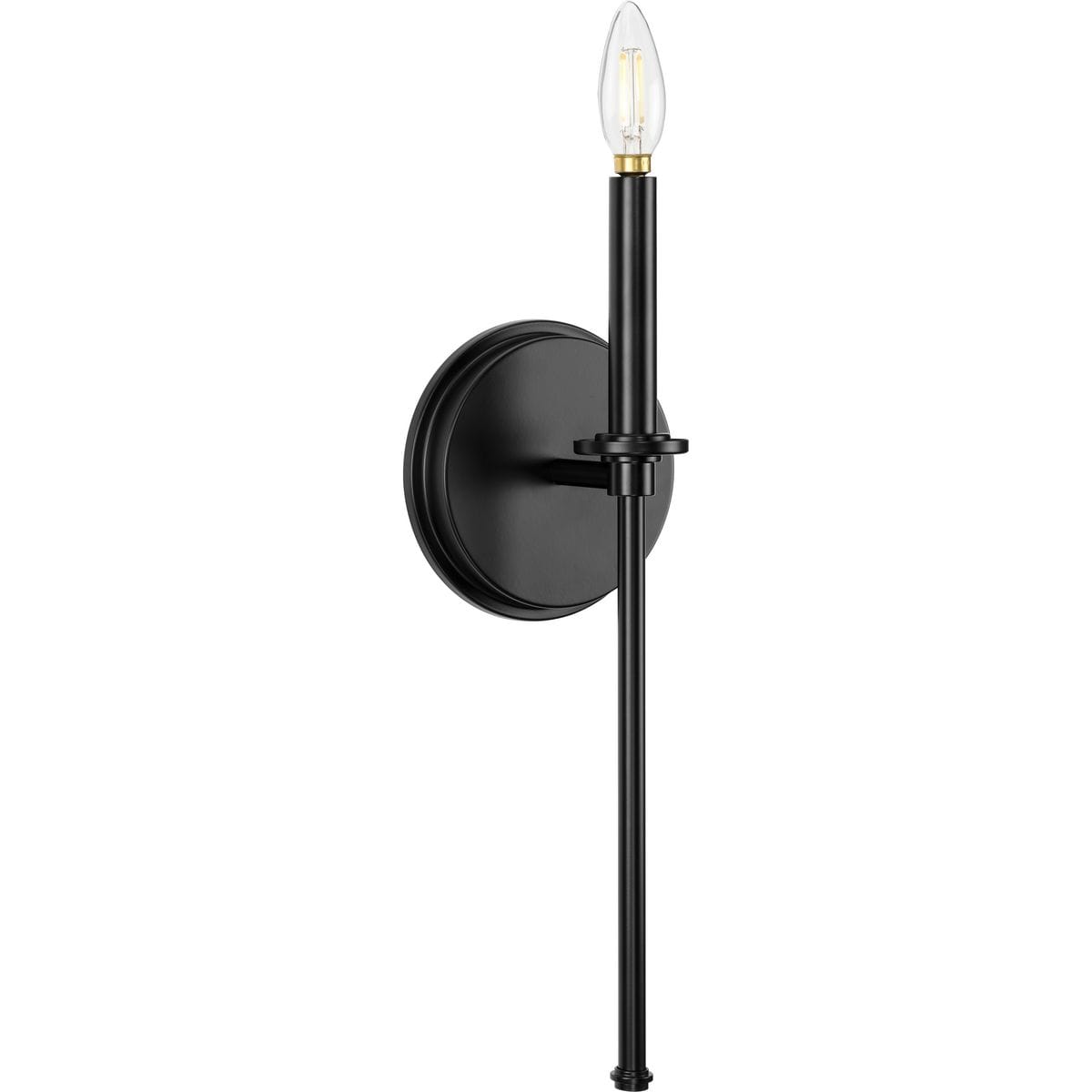 Elara Matte Black and Clear Glass Wall Sconce, 16.62"
