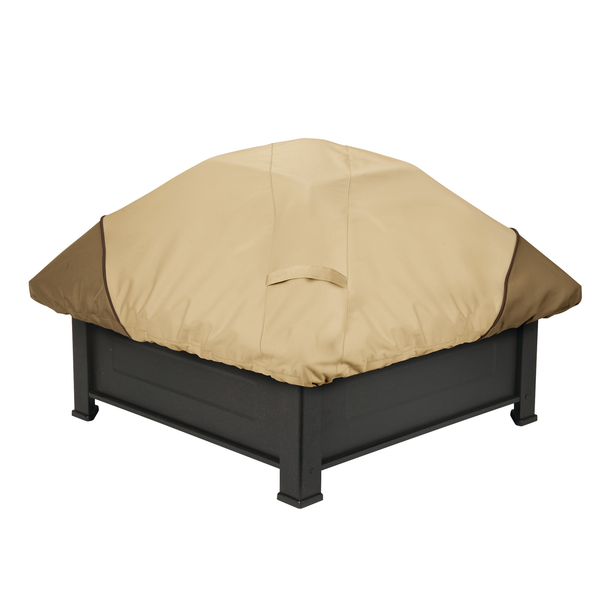 Veranda Beige and Brown 40" Square Fire Pit Cover