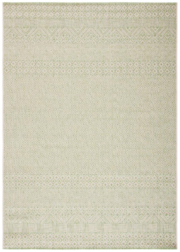 Safavieh CY6235-21812-6 Courtyard Skagen 7 x 10 (ft) Loomed Polypropylene Beige/Green Rectangular Indoor/Outdoor Abstract Wash with water Area rug