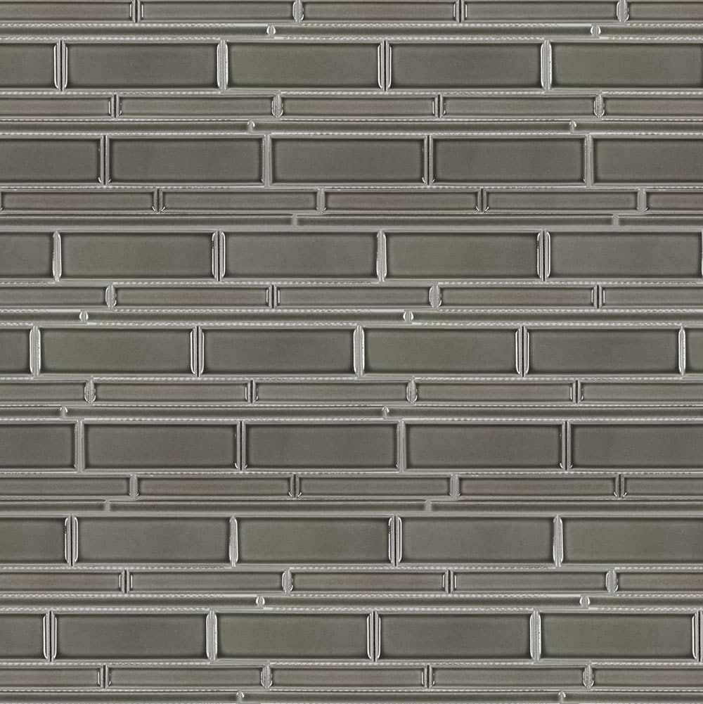 Boutique Ceramic LW0319011 Boutique Gray 11-in x 12-in Crackled Ceramic Linear Mosaic Wall Tile ( 0.85-sq ft Piece )
