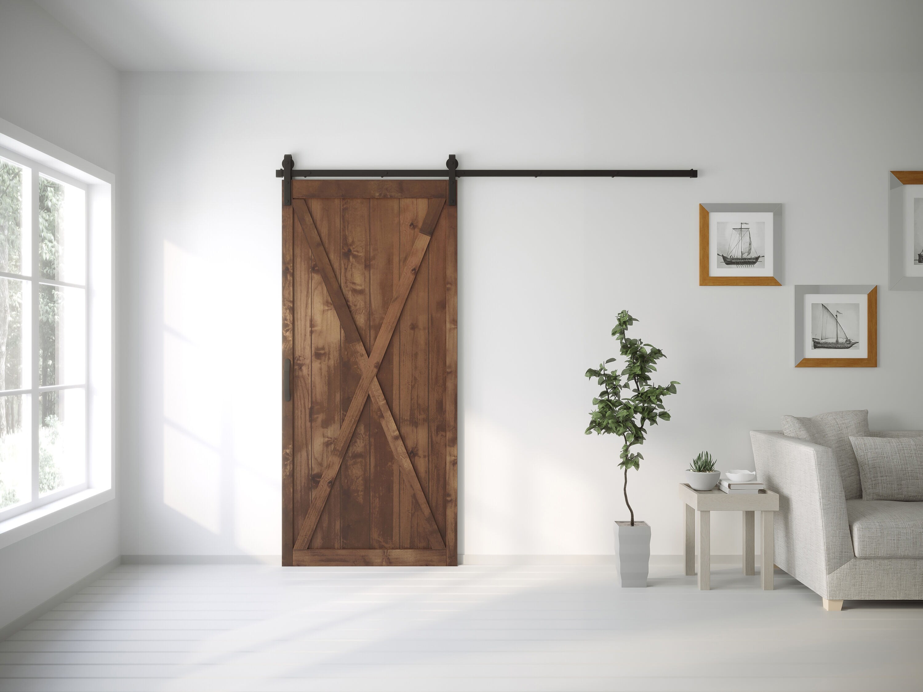 Dogberry DXBAR36WALNNONEHARD Barn-Doors - View #6