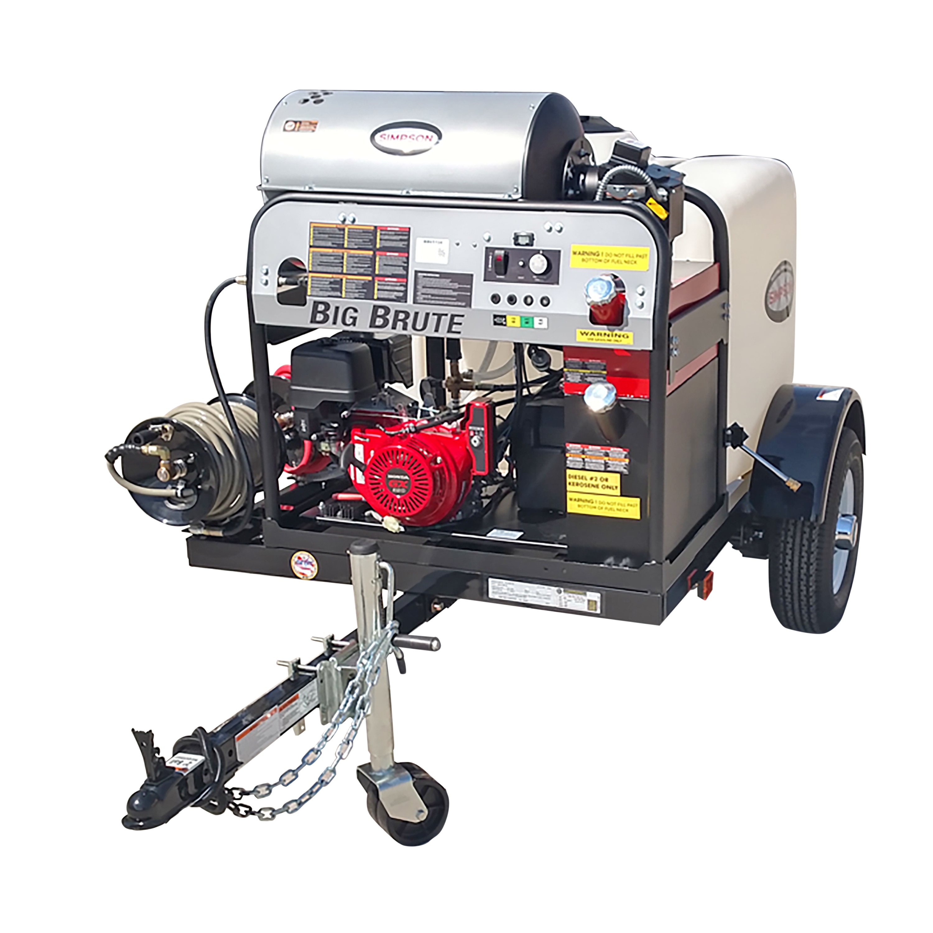 Industrial Pressure Washer Portable Tank & Trailer System - Hot Water (Gas)  