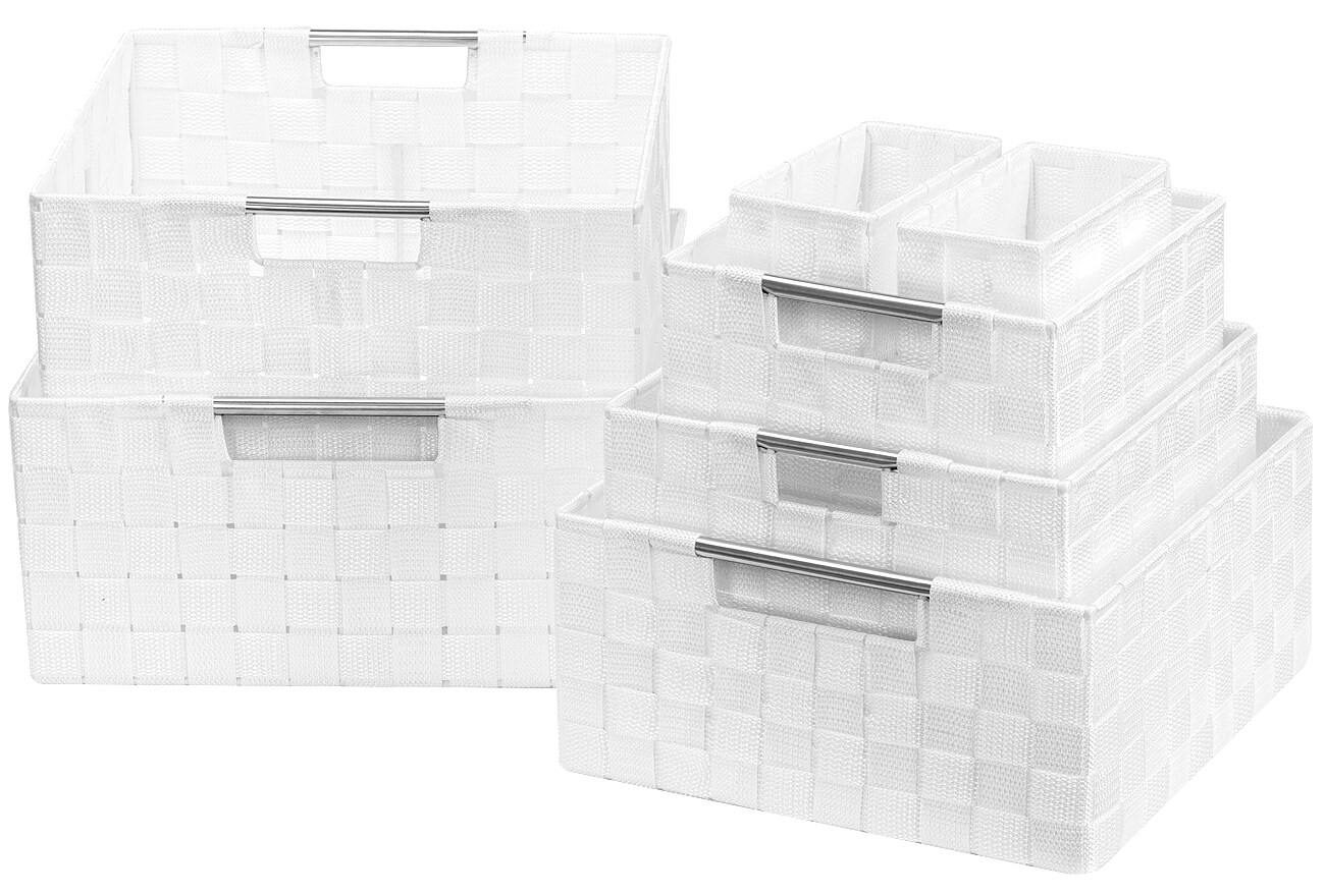 Sorbus 6 Pack Storage Wire Basket Set White