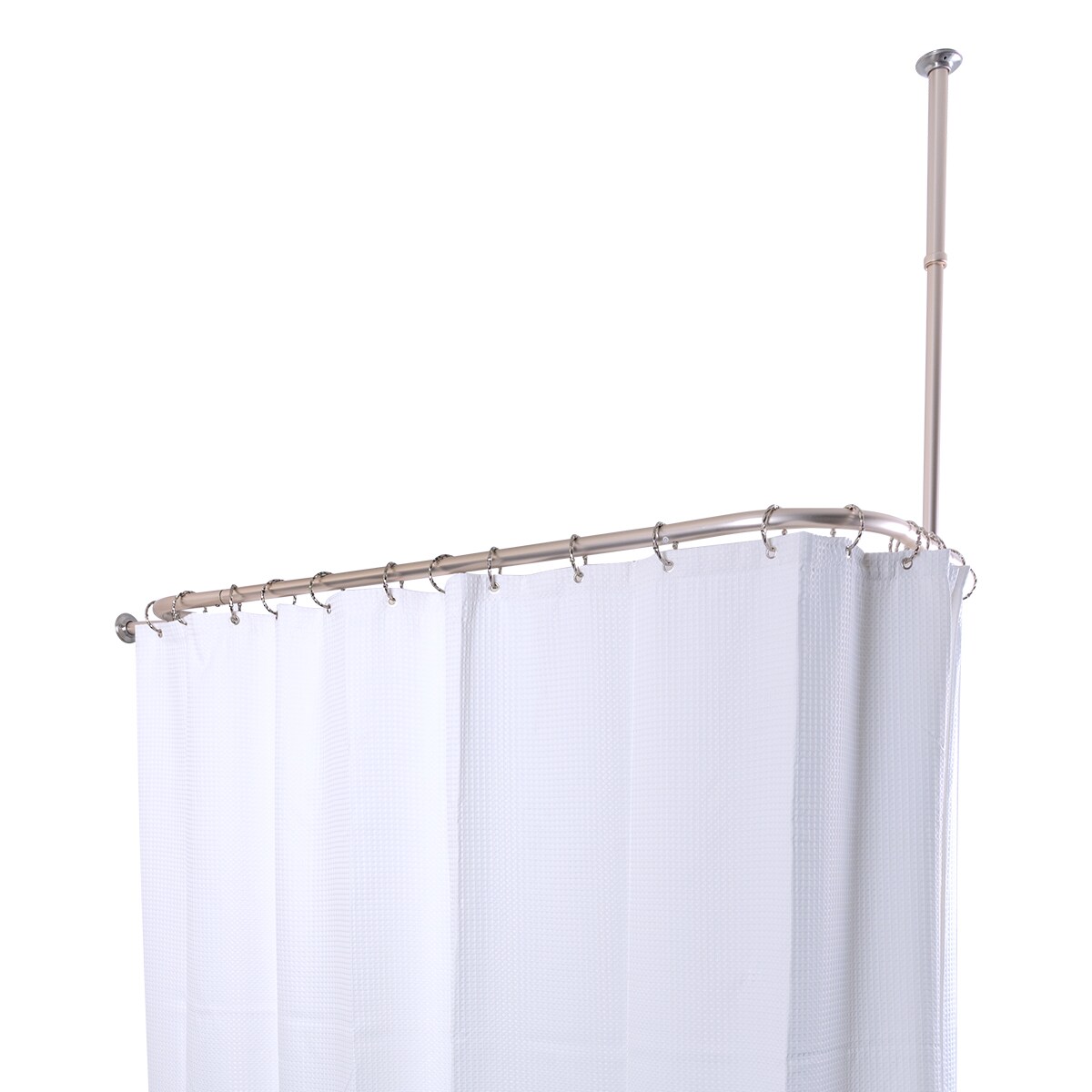 Utopia Alley 24 In To 58 3 Brushed Nickel Fixed Clawfoot Tub Shower Curtain Rod The Rods Department At Lowes Com