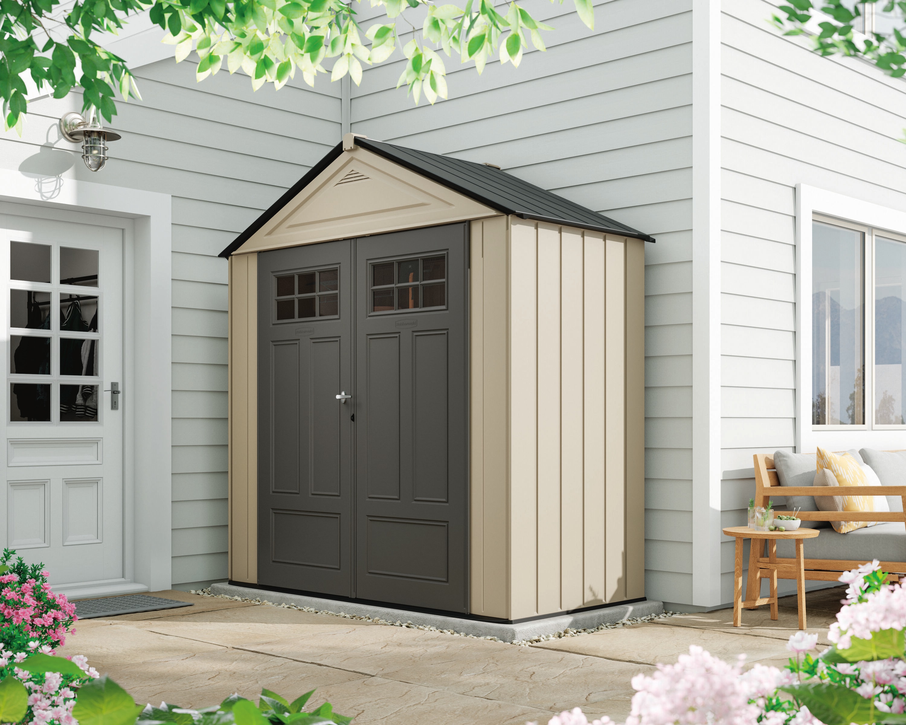 Rubbermaid 5-ft x 2-ft Roughneck Resin Storage Shed (Floor Included) at