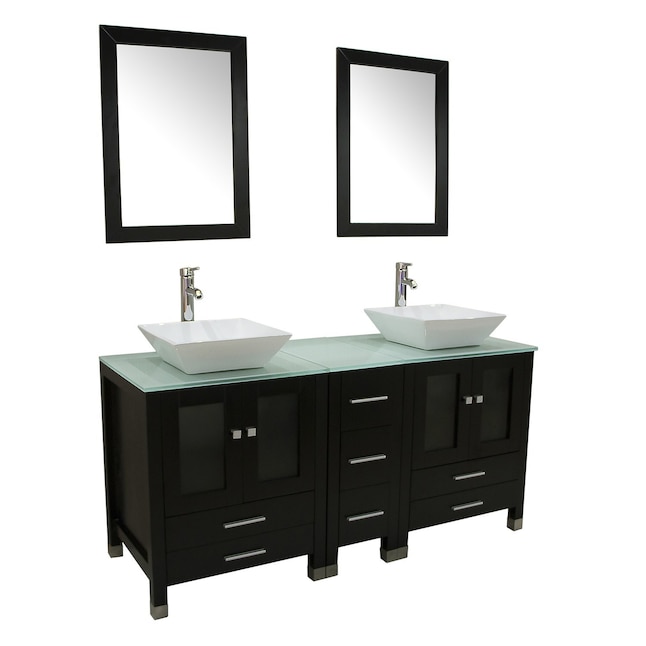 Double Sink Bathroom Vanity, Bathroom Black Vanity Top