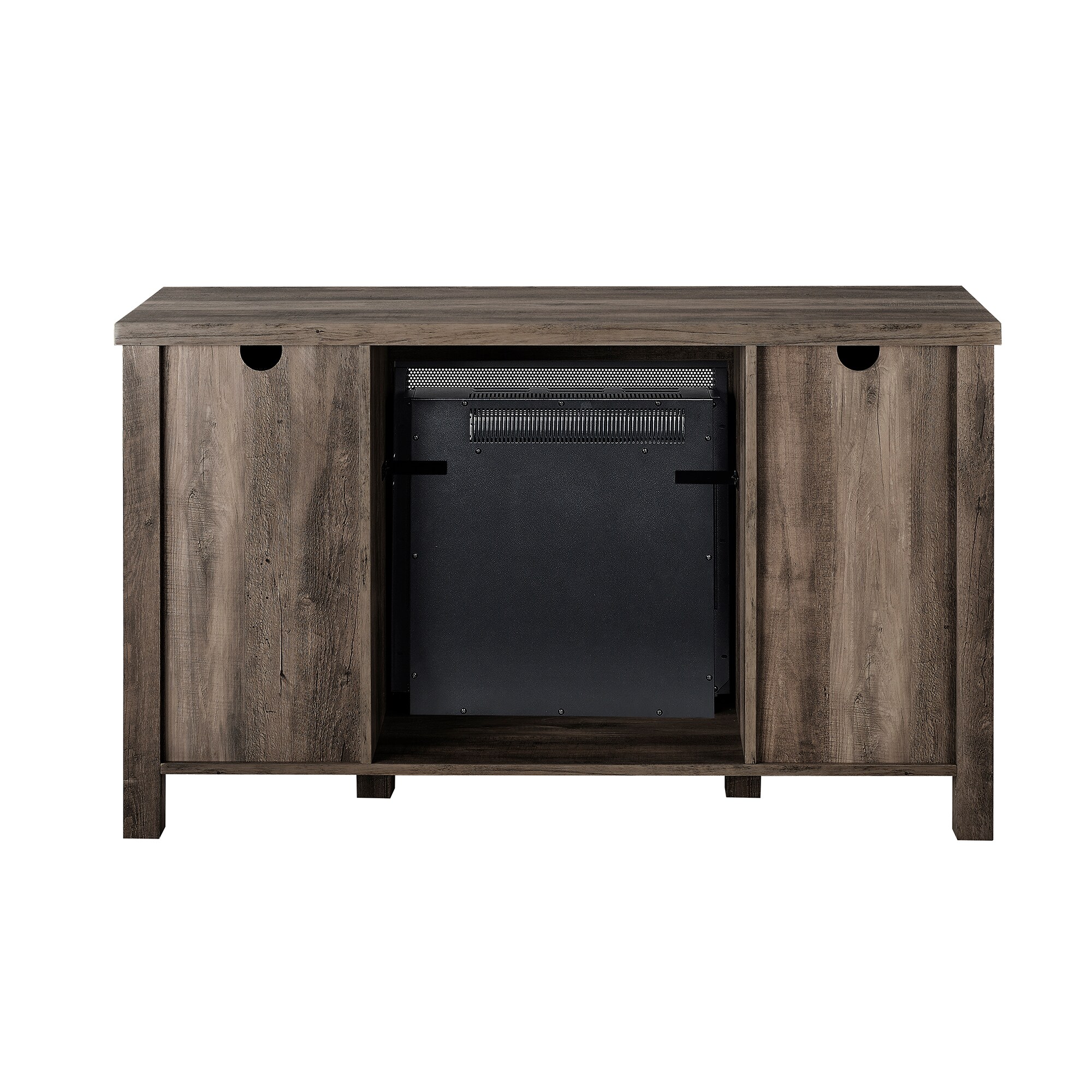 Walker Edison 48-in W Grey Wash TV Stand with LED Electric Fireplace at ...