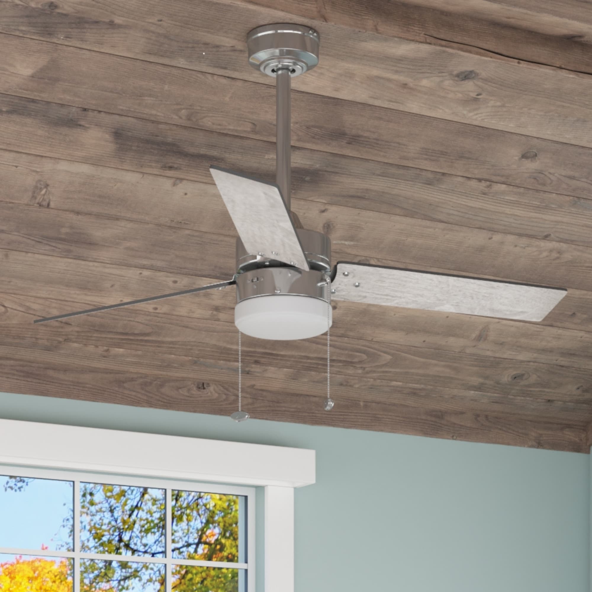 Harbor Breeze Vue 44-in Brushed Nickel Indoor Ceiling Fan with 