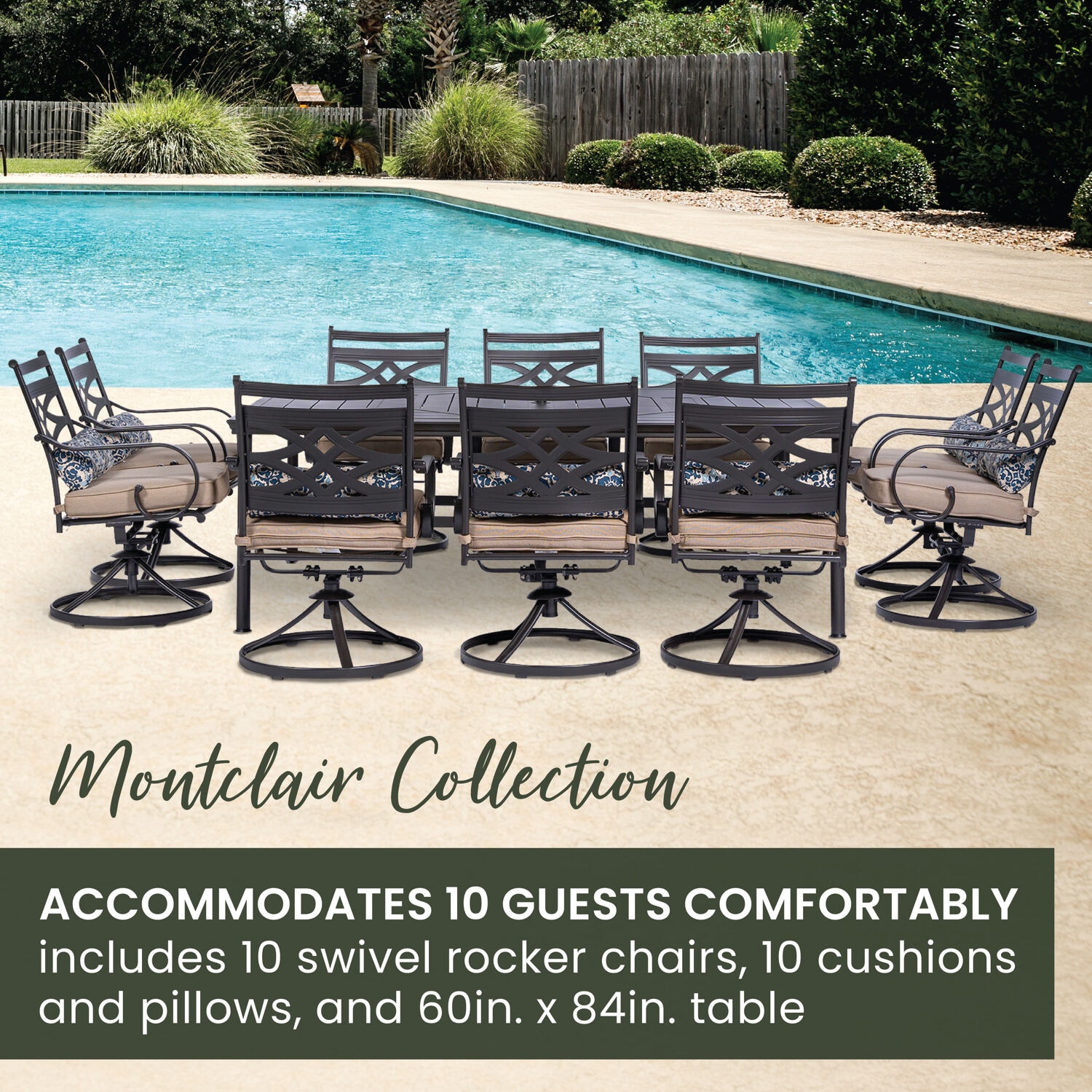 Hanover MCLRDN11PCSW10-TAN Patio-Dining-Sets - View #4