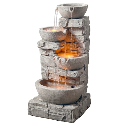 Resin Outdoor Fountains At Com, Haire Resin Outdoor Floor Fountain With Light