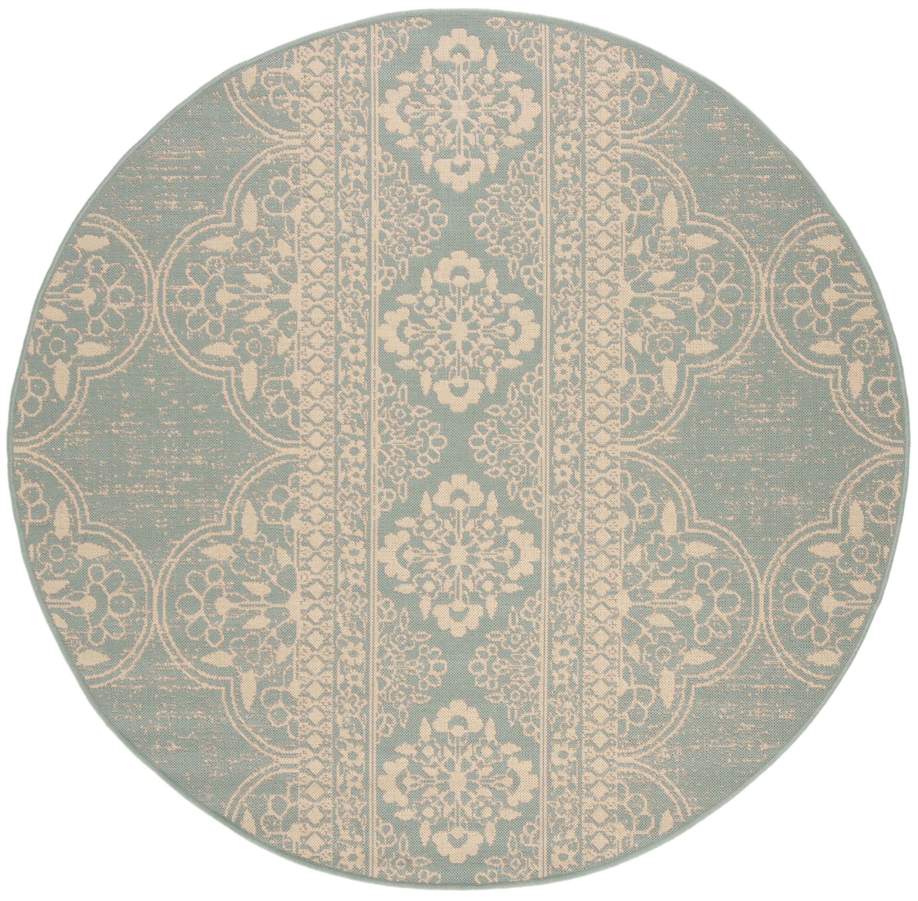 Safavieh Beach House Tressie 9 X 12 (ft) Cream/Beige Indoor/Outdoor  Floral/Botanical Bohemian/Eclectic Area Rug in the Rugs department at