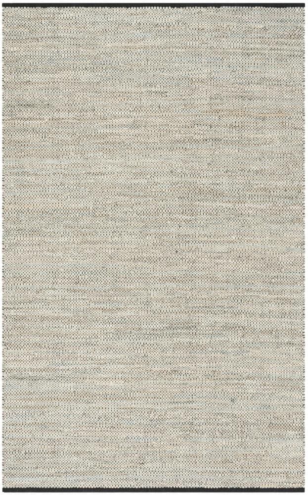 Handmade Beige Cowhide 6' x 9' Flat Woven Washable Area Rug