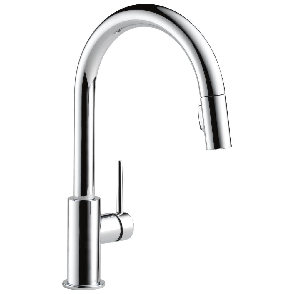 Delta Trinsic Chrome Single Handle Pull down Kitchen Faucet in the