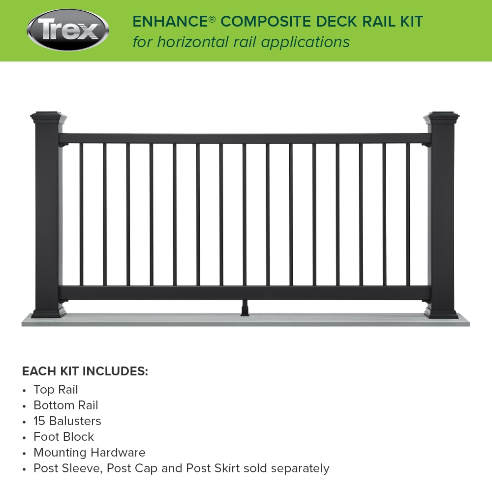 Trex Enhance 6-ft x 36-in Charcoal Black Composite Deck Rail Kit in the ...