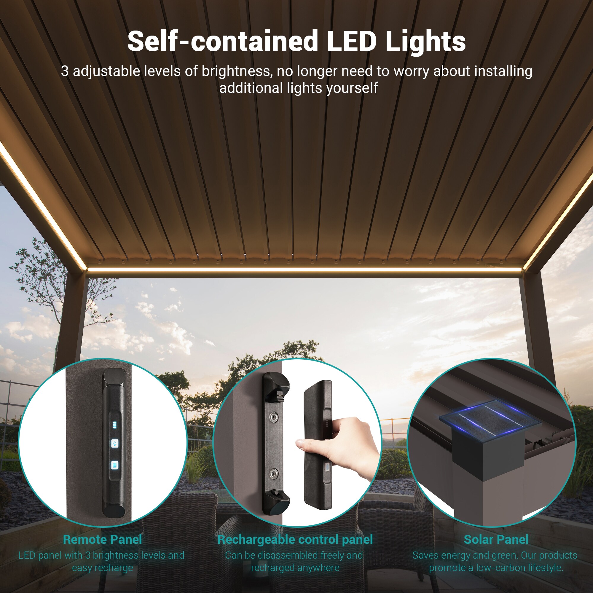 ACEGOSES LW-PTE-LED1020BN Pergolas-2 - View #7
