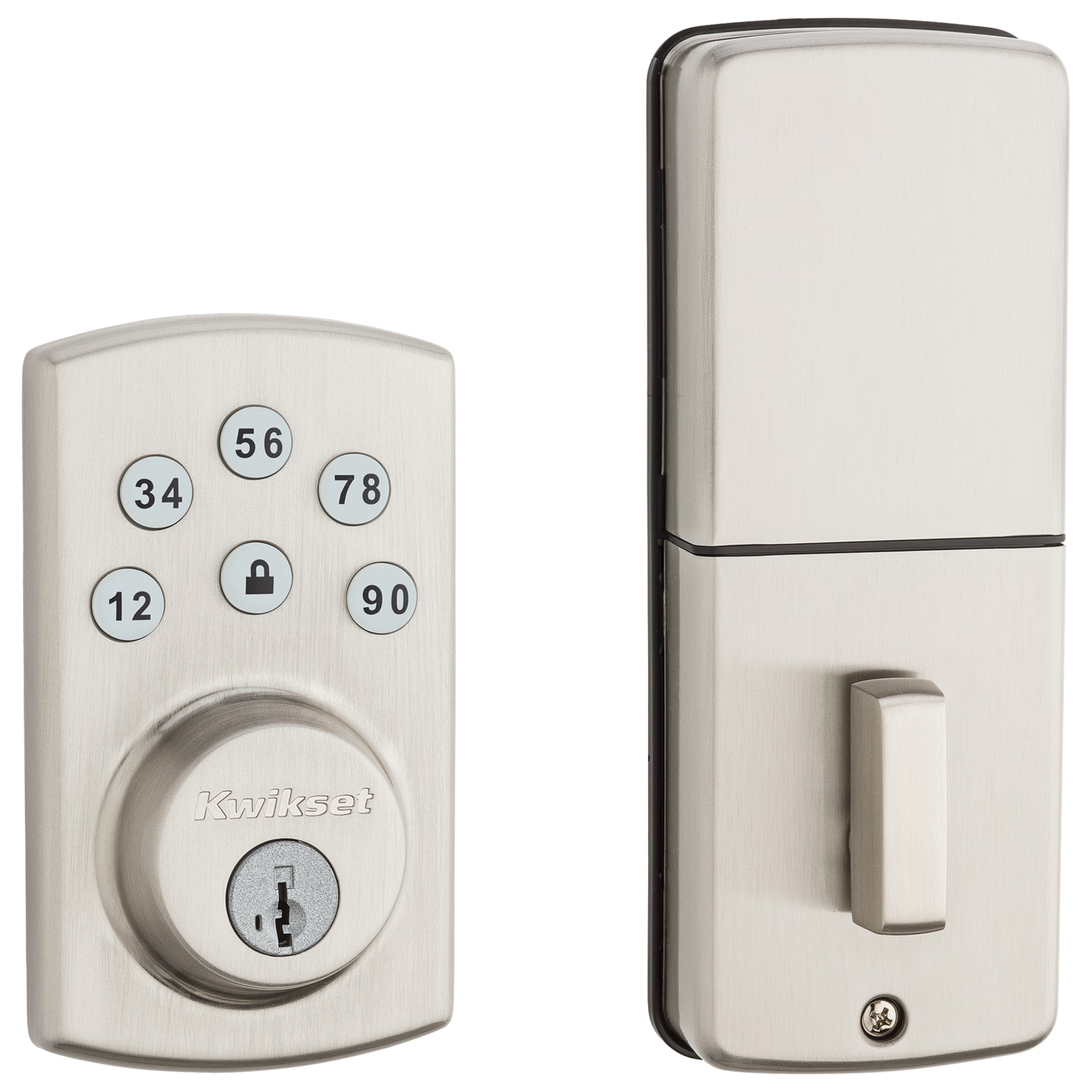 Kwikset 99070-008 907 Powerbolt Satin Nickel Electronic Deadbolt SmartKey Keypad