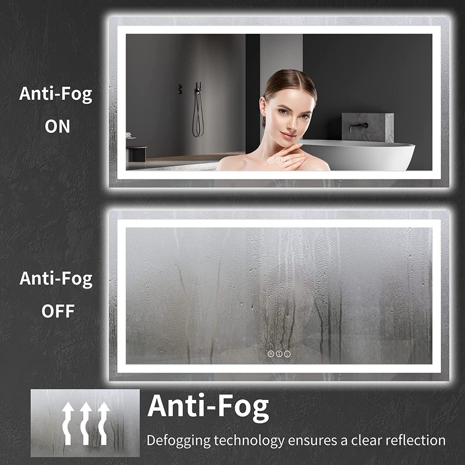 Anti-fogging film for windows, display cabinets and mirrors