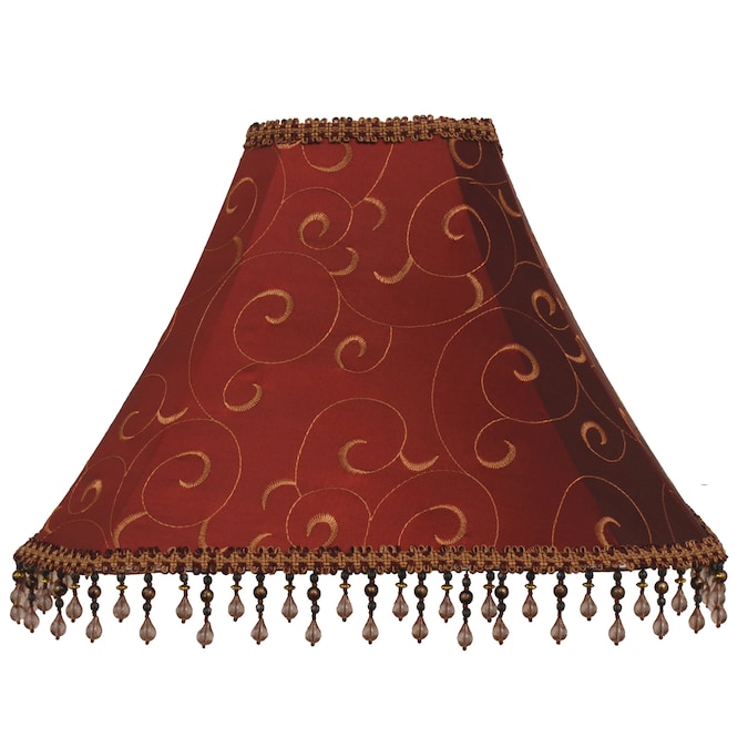 Red Fabric Bell Lamp Shade, Fringe Lamp Shades