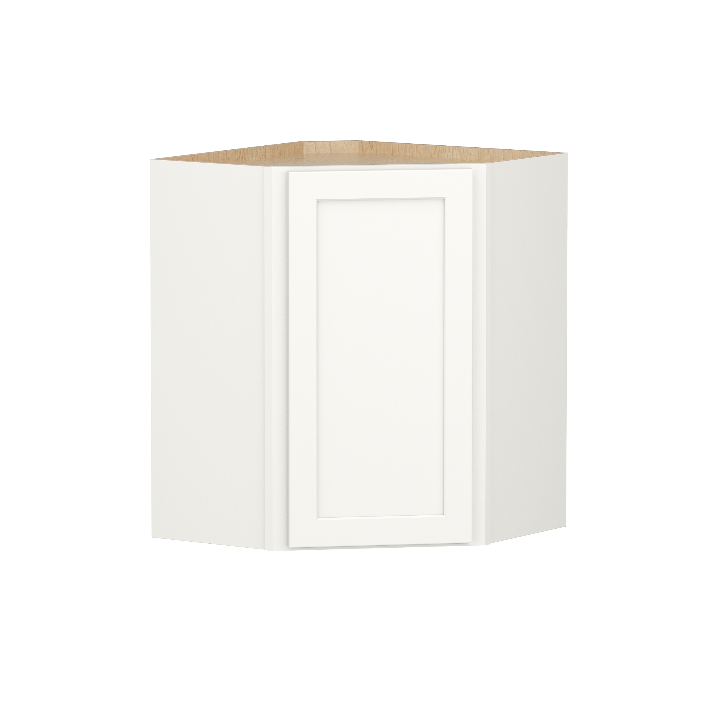 Shenandoah PRO Express SPE 90MPS-9240 Breckenridge 24-in W x 30.125-in H x 12-in D Linen Full Overlay Diagonal Diagonal Corner wall Fully assembled Plywood Cabinet (Recessed Panel Shaker)