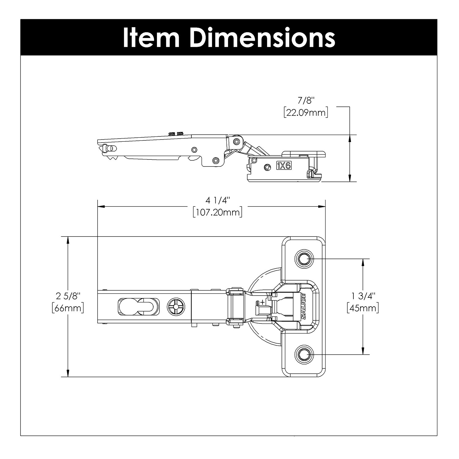 Hickory Hardware 105 Degree Full Overlay Concealed Soft Close Polished Nickel Cabinet Hinge 2 7632