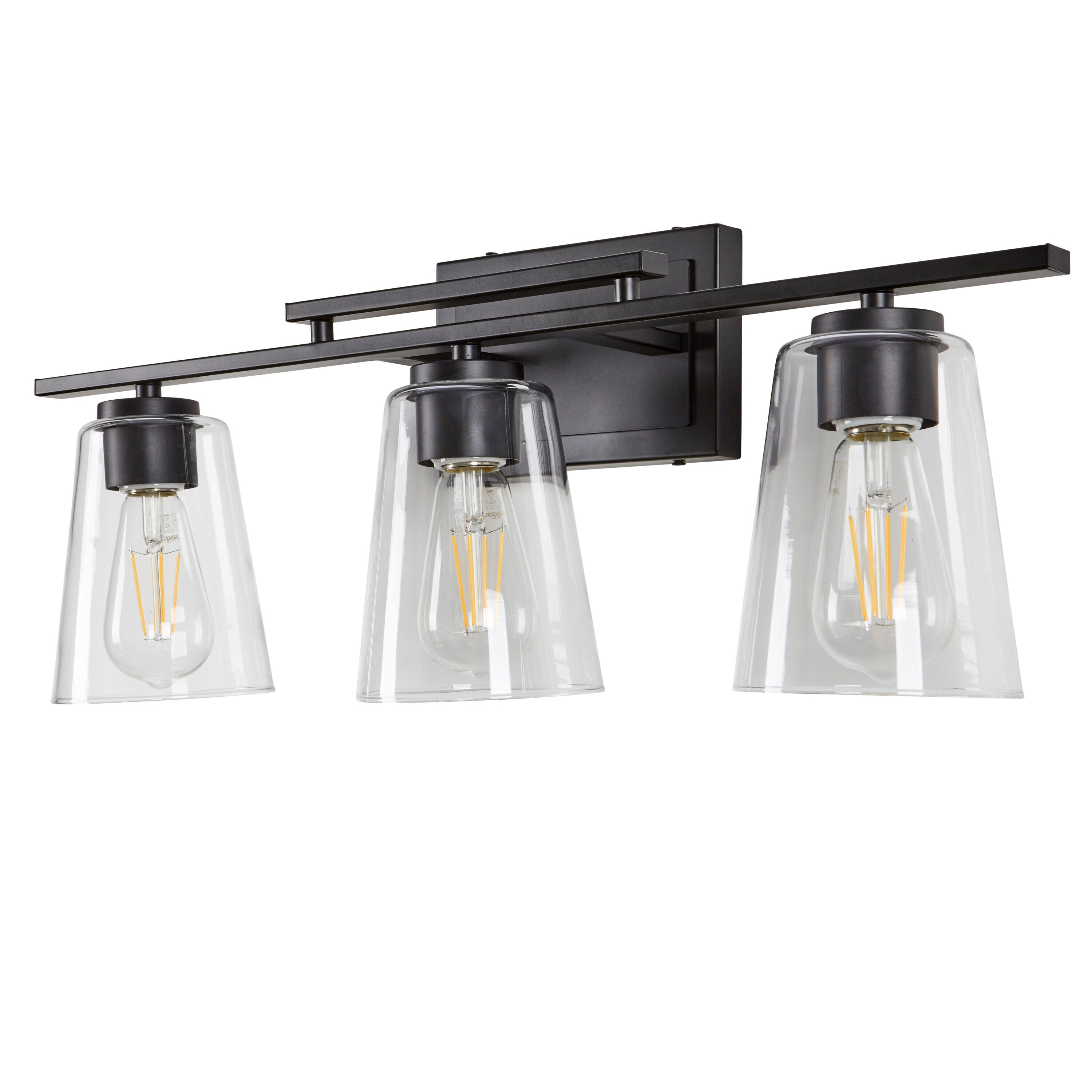 Bennett Lighting Nerius 24.1-in 3-light Black Led; Transitional Vanity 