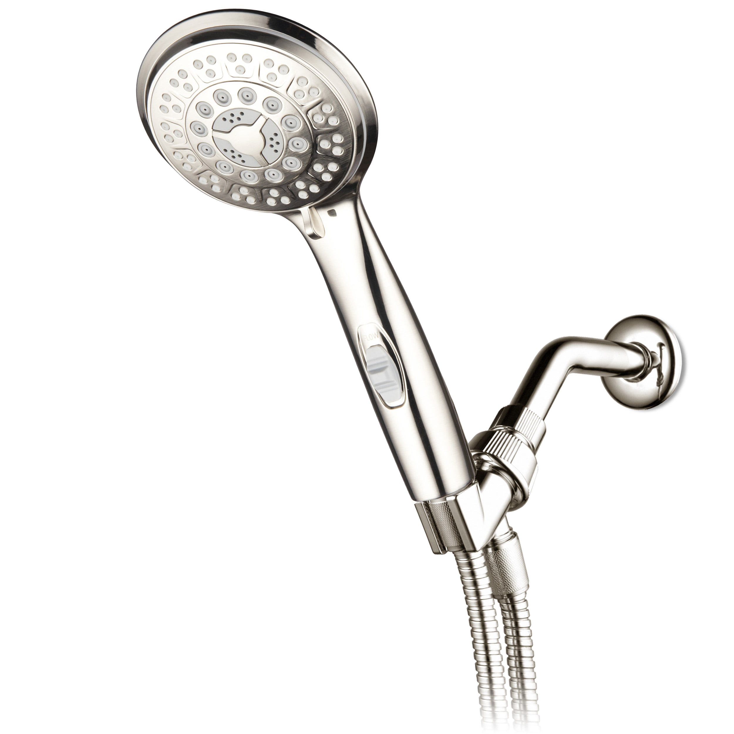 HotelSpa 1460 9.0 -Spray Brushed Nickel 4-in Round Handheld High Pressure Shower Head 2.5 GPM