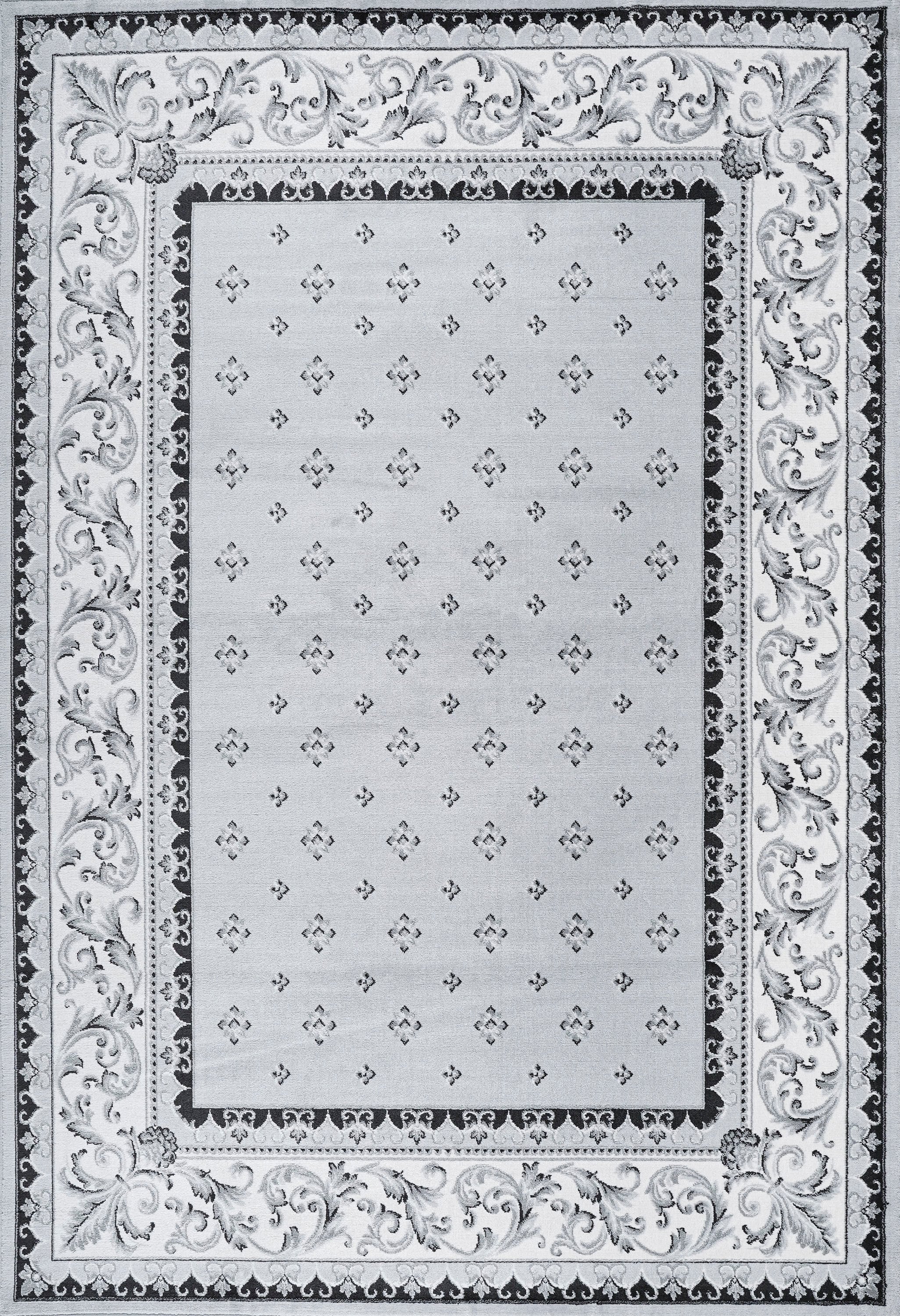 Light Gray and Cream Synthetic 8' x 10' Reversible Area Rug