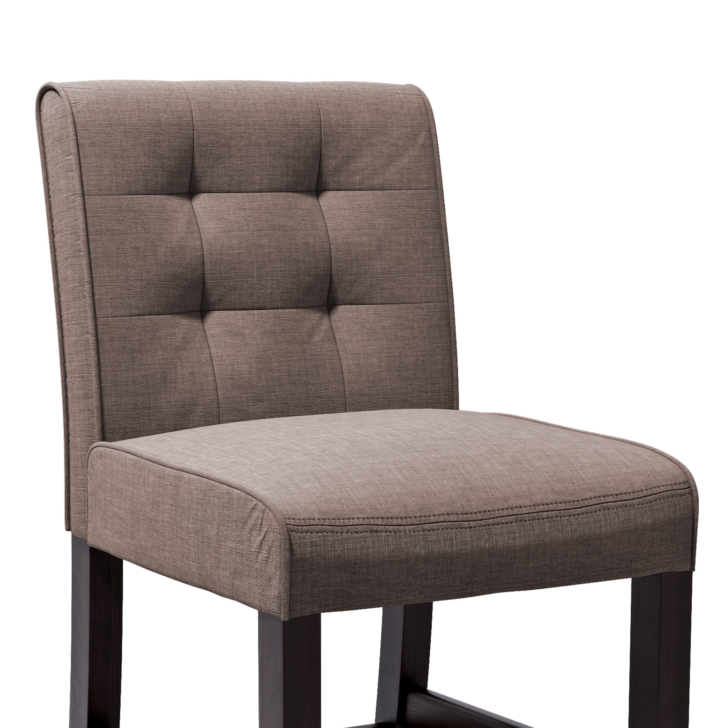 Antonio Gray Tweed Fabric Counter Height Bar Stool with Espresso Rubberwood Legs