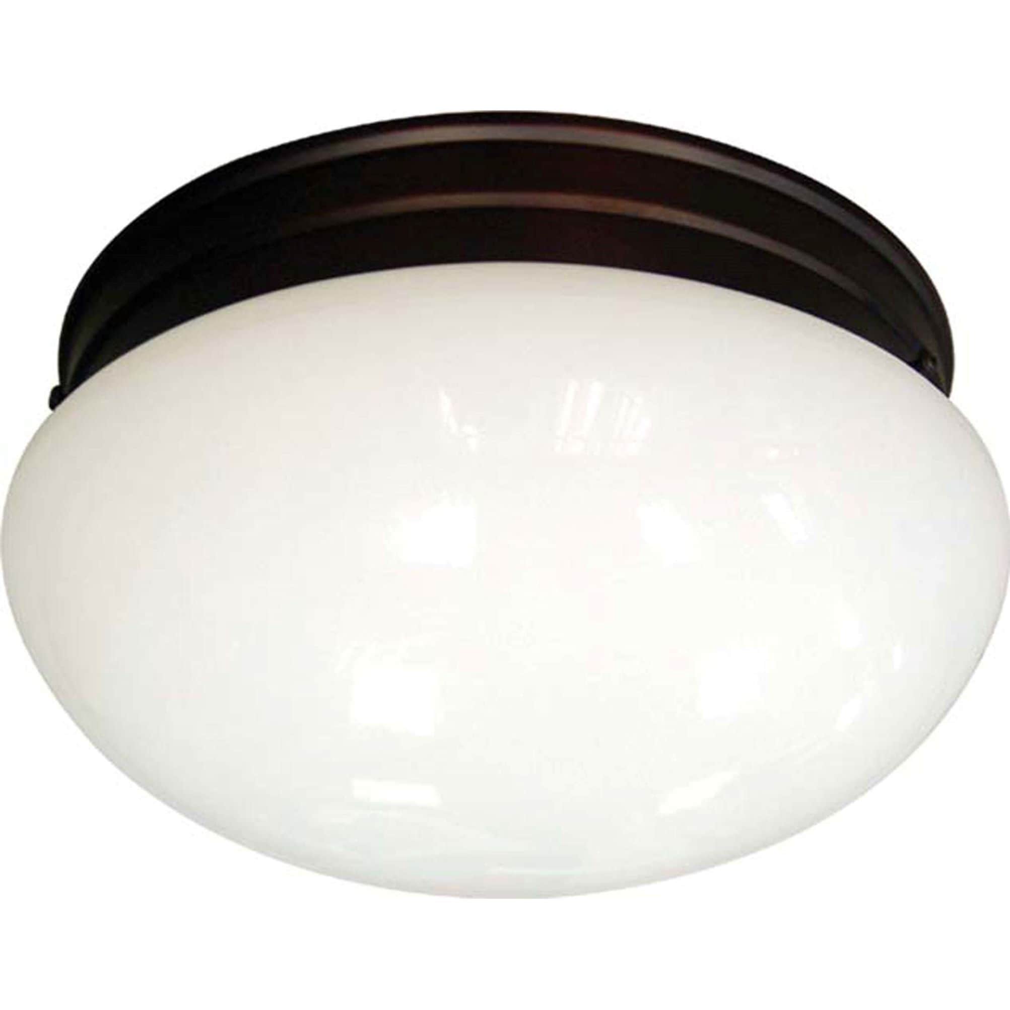 Antique Bronze and Opalescent Glass Flush Mount Light