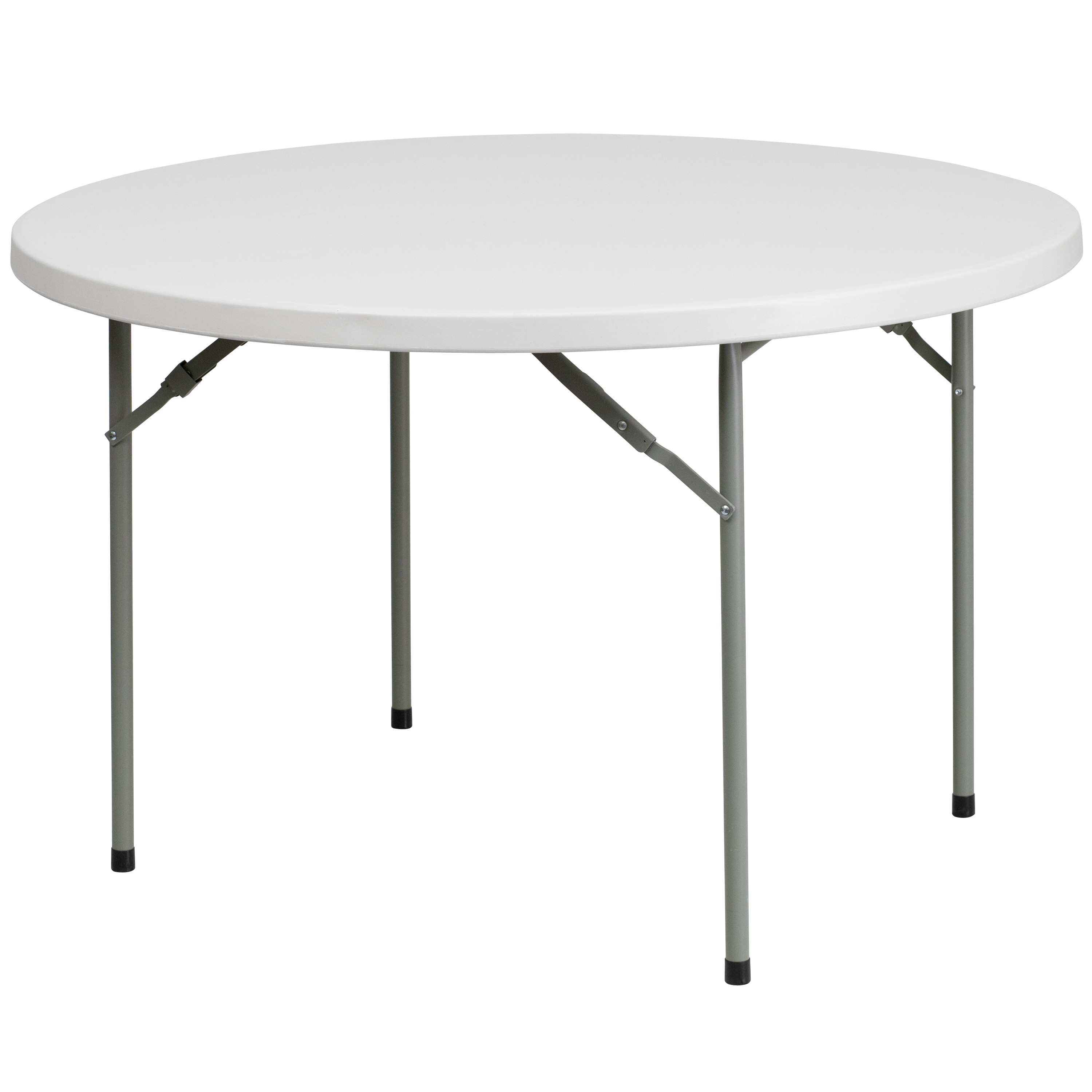 Flash Furniture 4-ft x 4-ft Indoor Round Plastic White Folding Banquet  Table (6-Person)