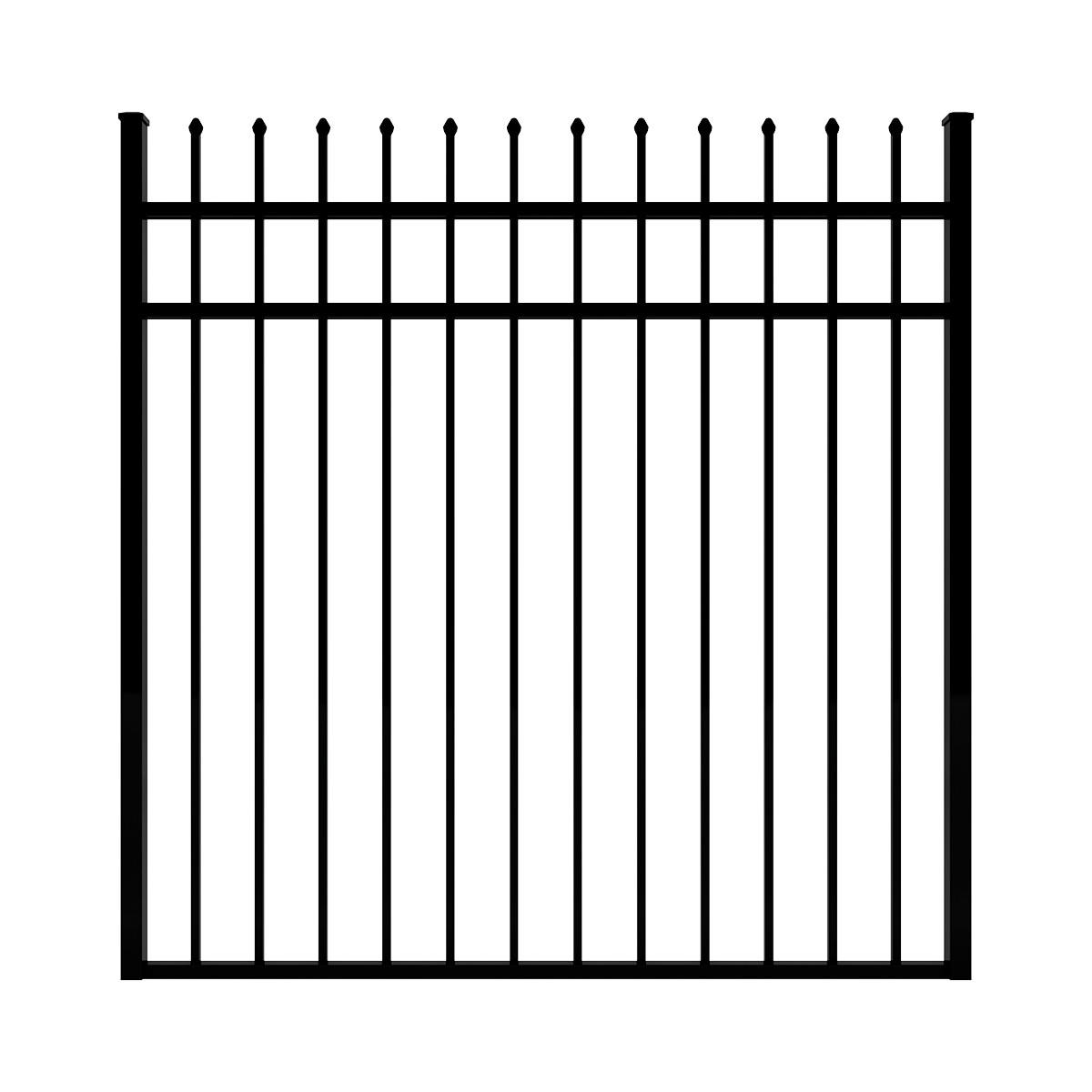 Ironcraft 833673 Orleans 5-ft H x 5-ft W Black powder-coated Aluminum Yard Walk-thru Spaced picket Fence gate