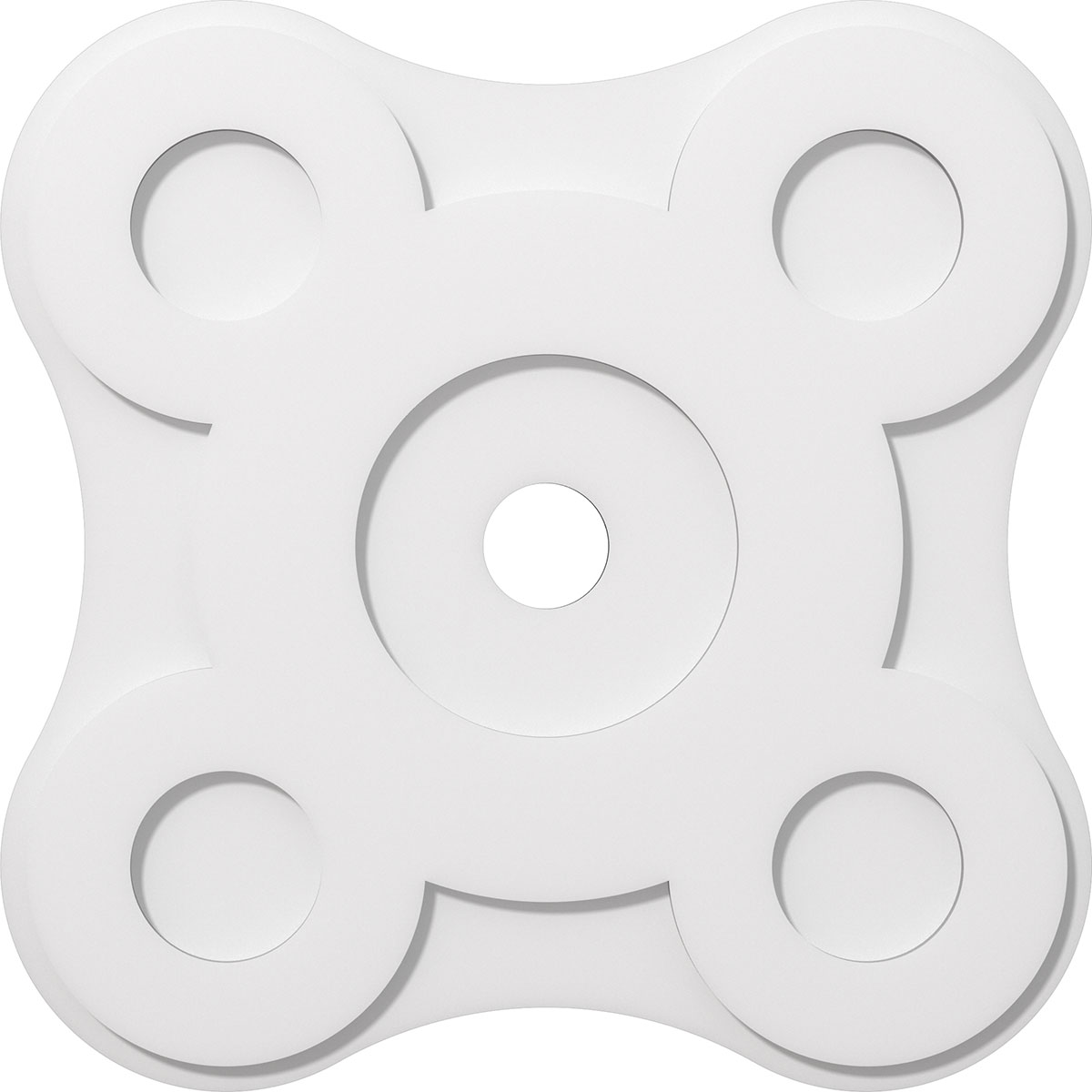 Ekena Millwork CMP26LA-03000 Luna 26-in W x 26-in L Contemporary White PVC Whole Ceiling Medallion
