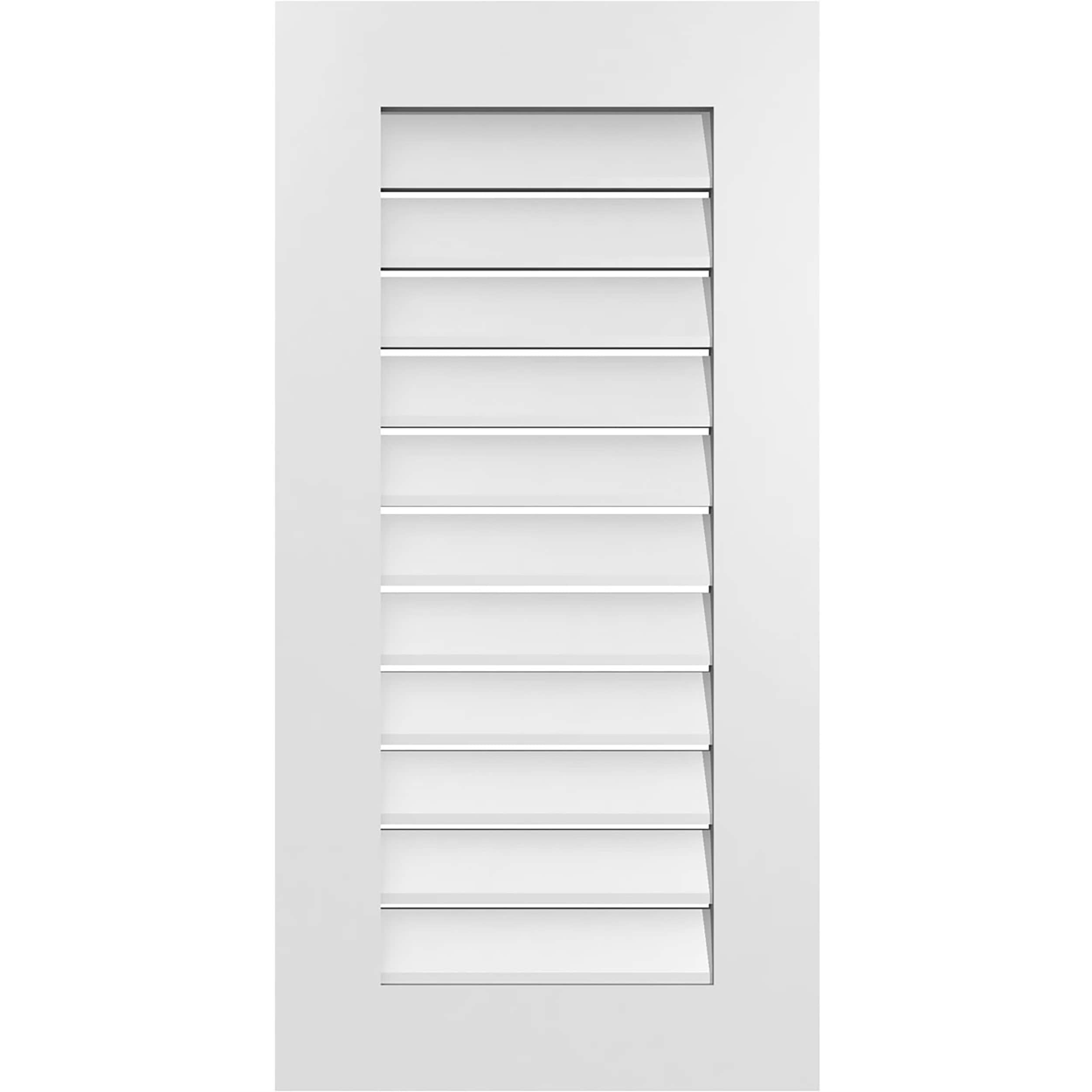 Ekena Millwork GVPVE18X3601SF 18-Inches x 36-Inches Off-white Rectangle PVC Gable Louver Vent