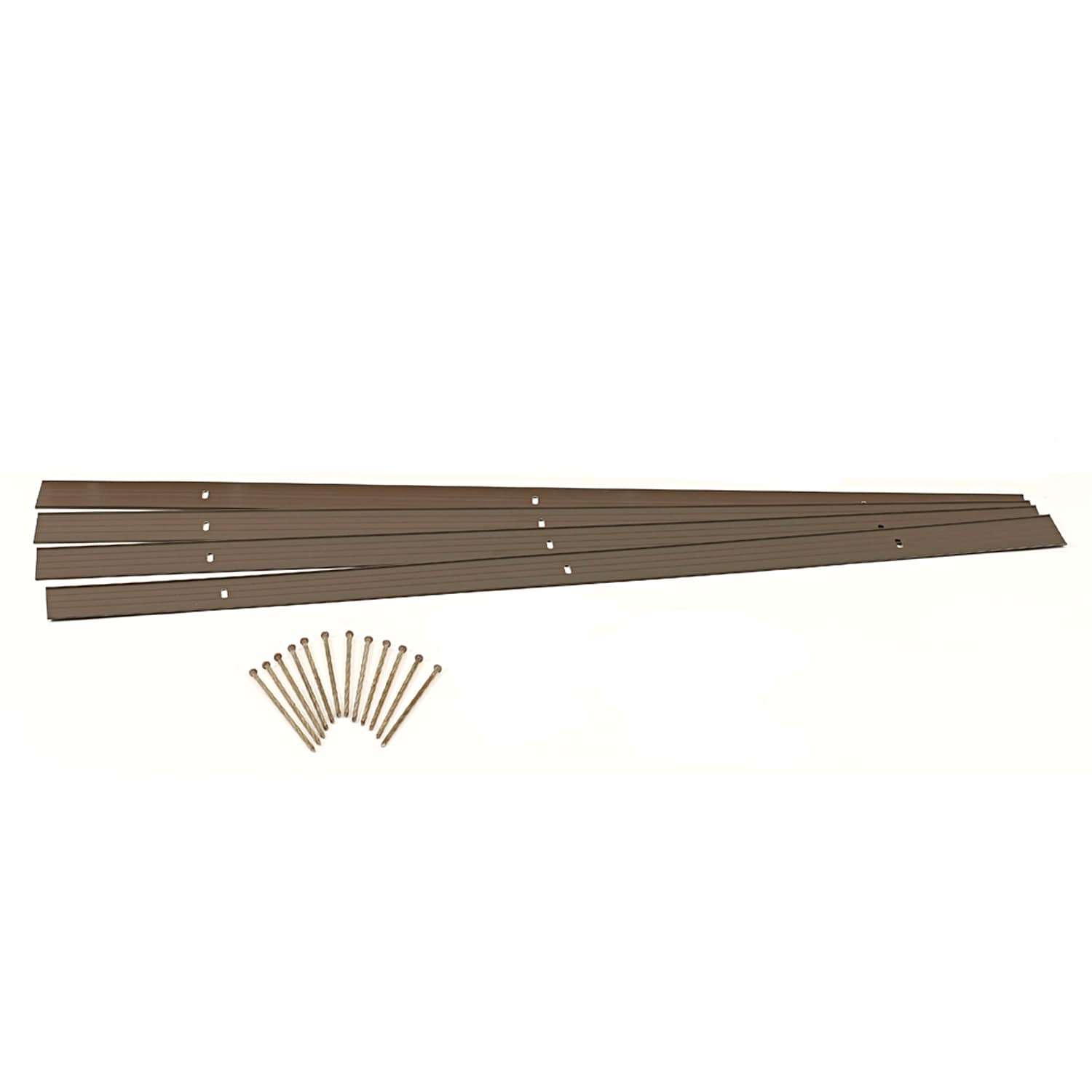 EasyFlex 1806BZ-24 24-ft x 4-in Aluminum Landscape Edging Kit 4-Pack Bronze Aluminum Landscape Edging Section Stakes Included