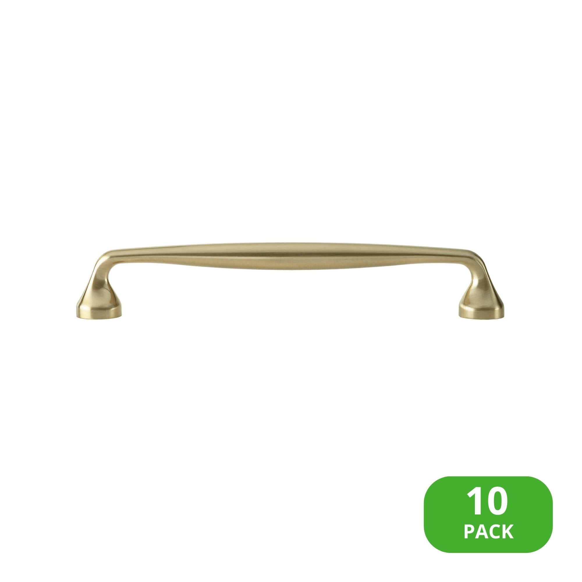 Sumner Street Home Hardware RL070197VP Mason 6-1/4-in , 159mm Center to Center Satin Brass Cylindrical Bar 10 -Pack