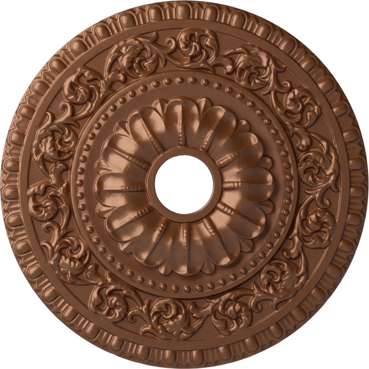 Ekena Millwork CM23VAPOS Vaduz 23.5-in W x 23.5-in L Painted Polished Copper Polyurethane Whole Ceiling Medallion