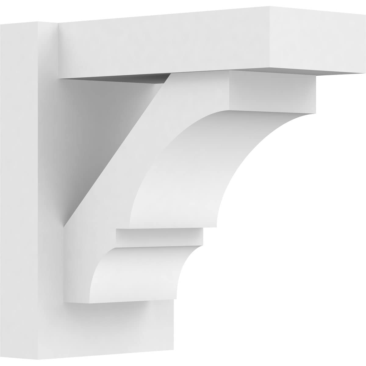 Ekena Millwork OUTP07X12X12BOA05 7-in W X 12-in D X 12-in H Balboa Architectural Grade PVC Outlooker with Block Ends