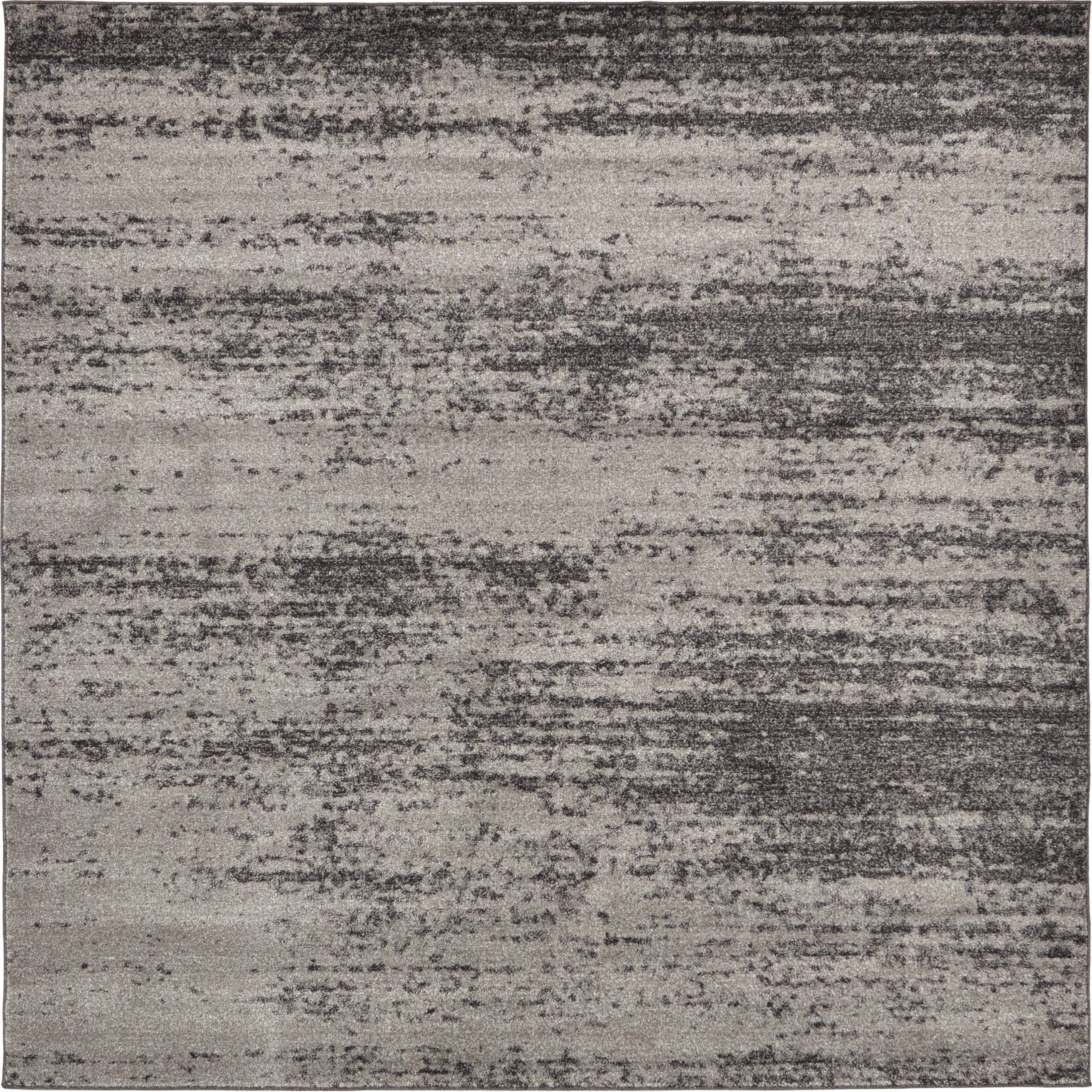 Unique Loom 3132839 Lucille Del Mar 8 x 8 (ft) Loomed Polypropylene Dark Gray/Light Gray Square Indoor Distressed/Overdyed Area rug