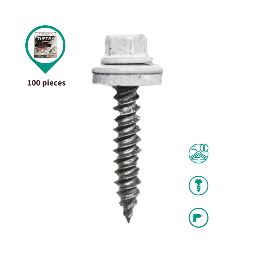 Self-drilling roofing screws for Tuftex panels - #10 - 2 - 50
